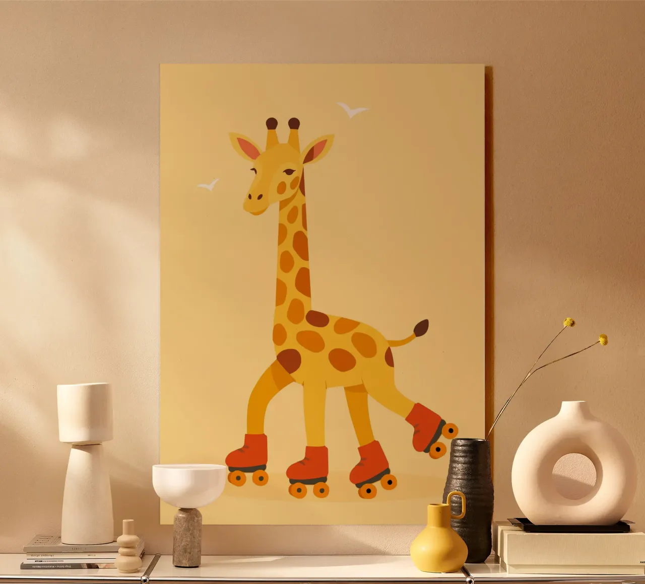 Rolling giraffe - fun on four wheels acrylic glass by namosh