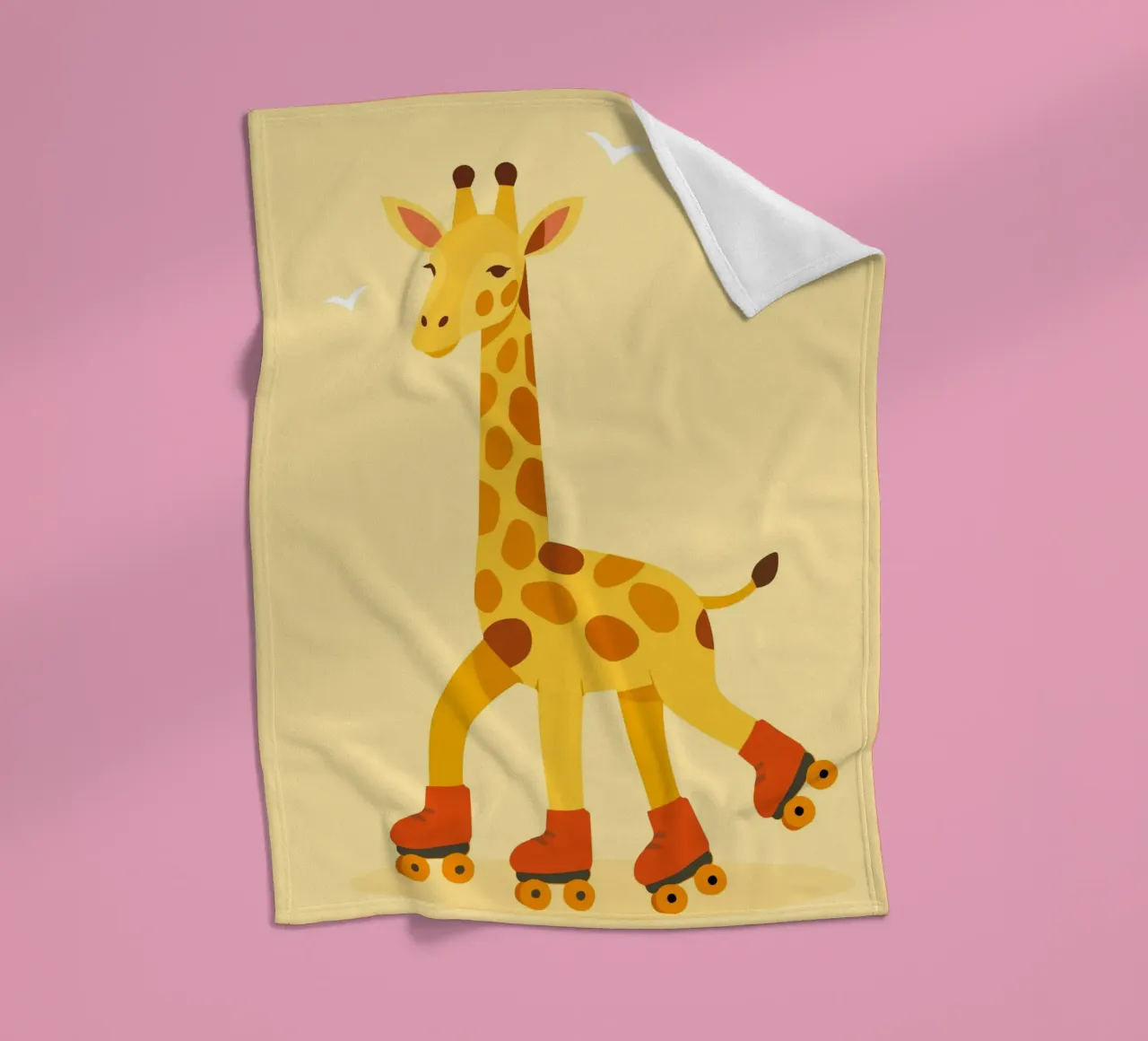 Rolling giraffe - fun on four wheels fleece blanket by namosh