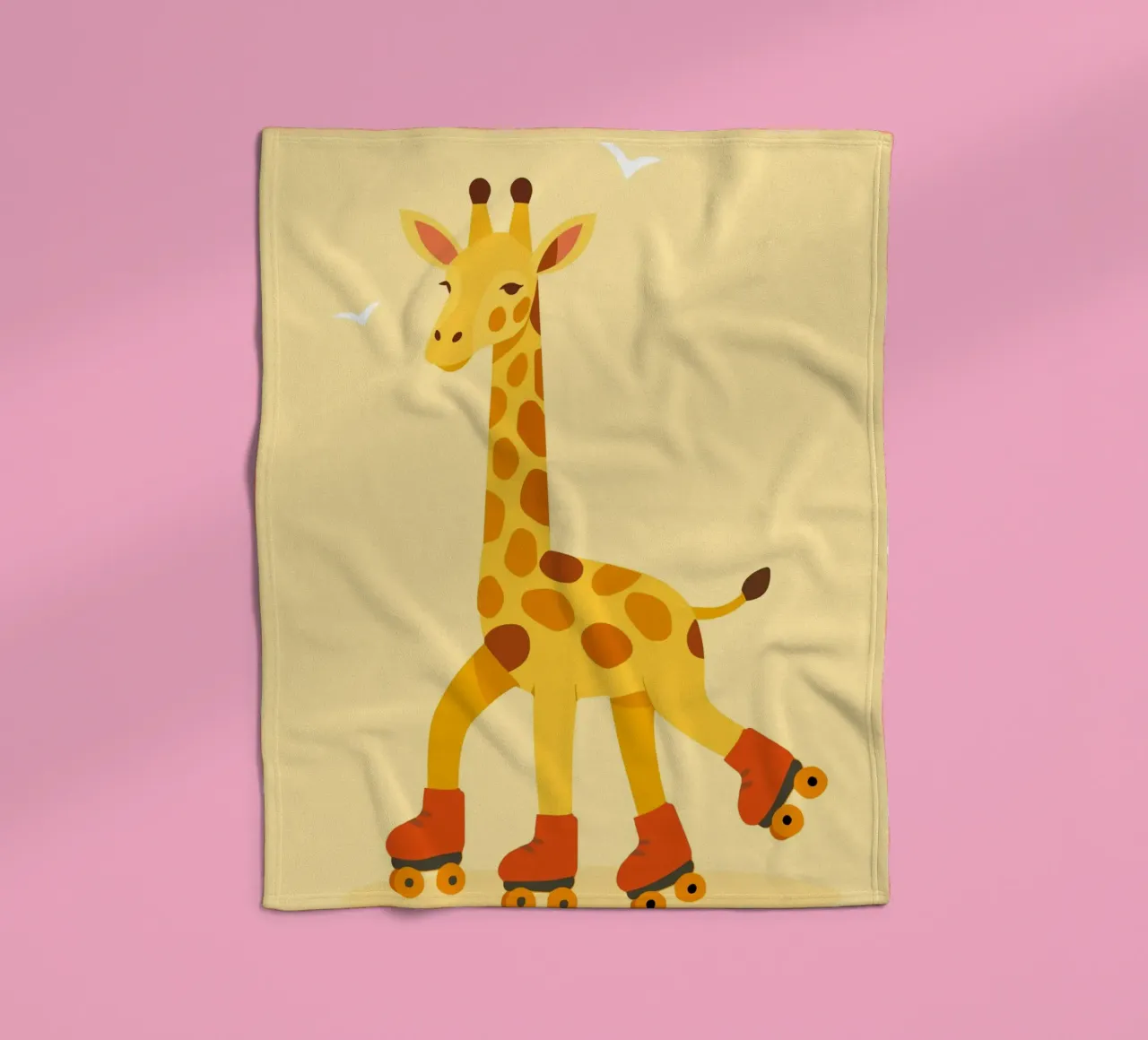 Rolling giraffe - fun on four wheels fleece blanket by namosh