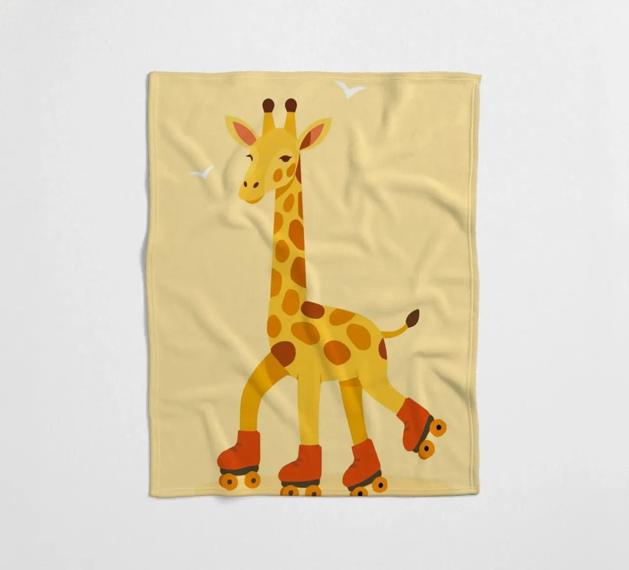 Rolling giraffe - fun on four wheels fleece blanket by namosh