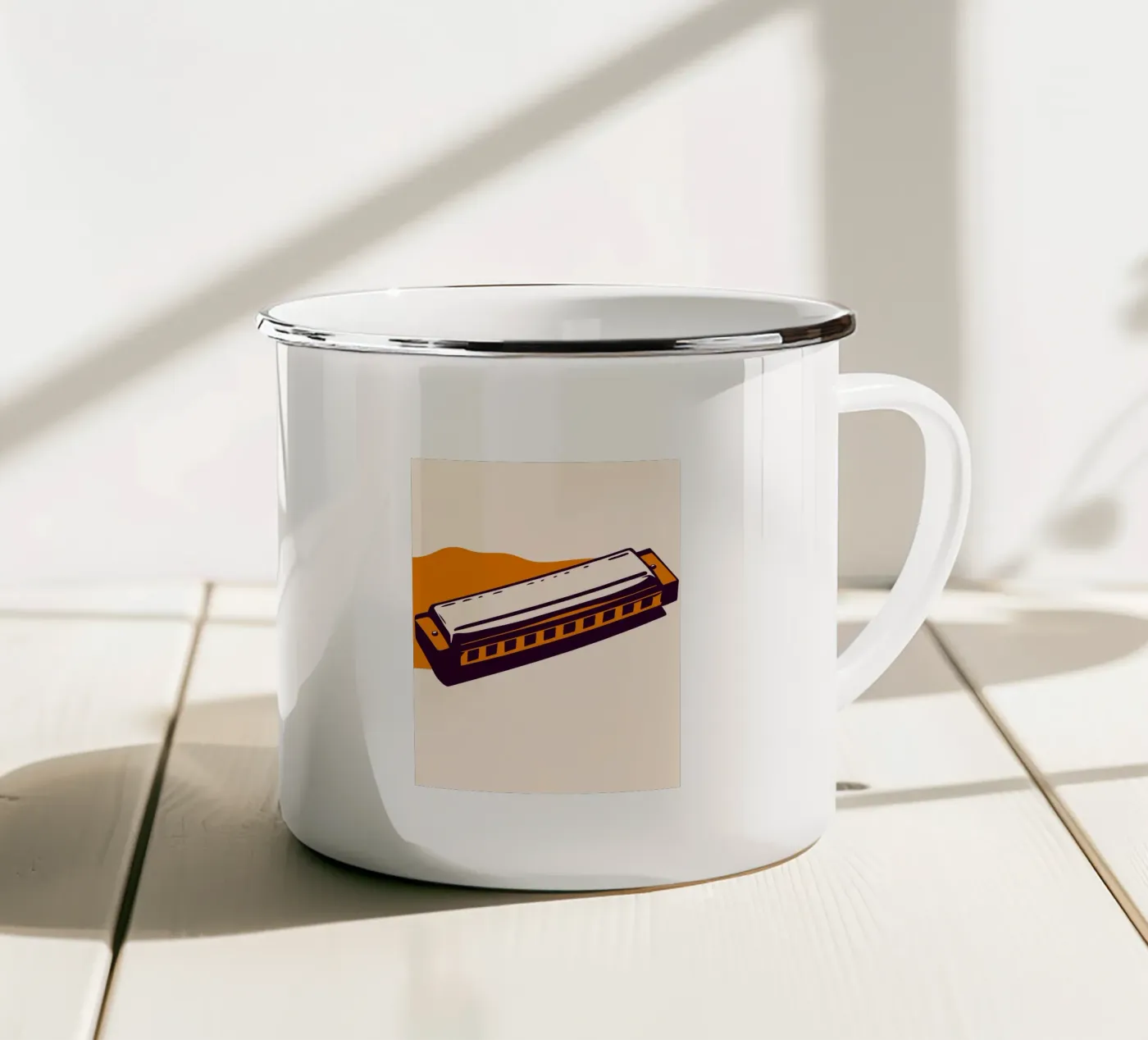 Harmonica enamel mug by MUSIC EDITION