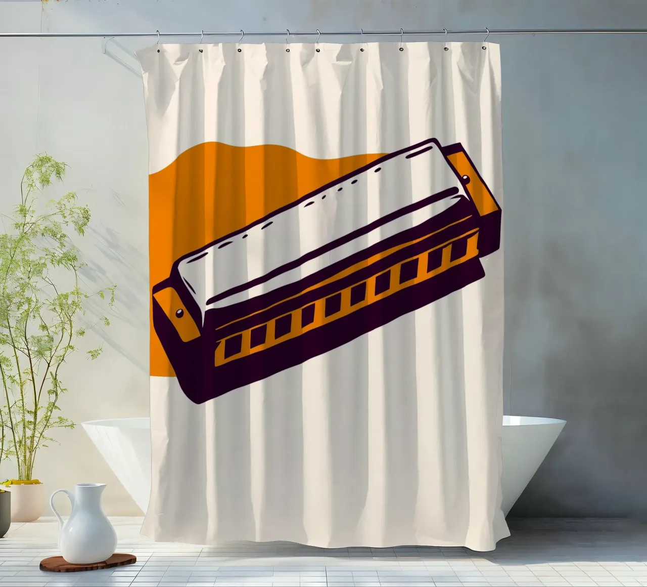 Mundharmonika Duschvorhang von MUSIC EDITION