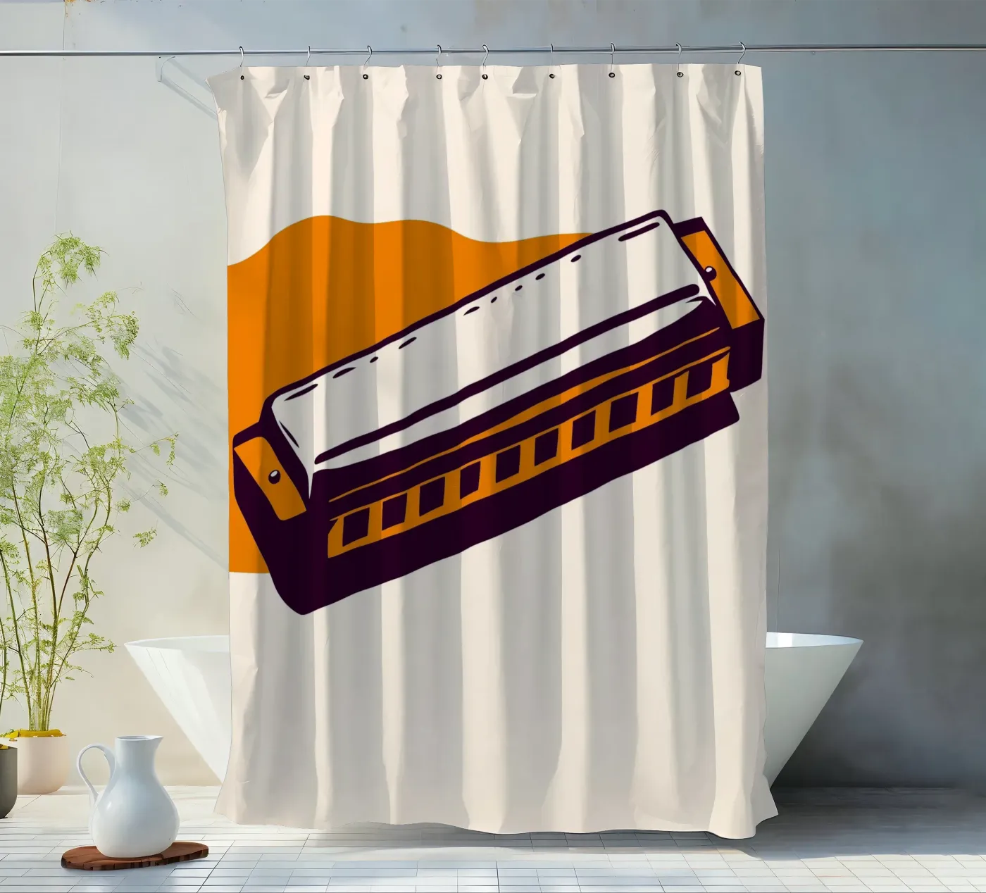 Mundharmonika Duschvorhang von MUSIC EDITION