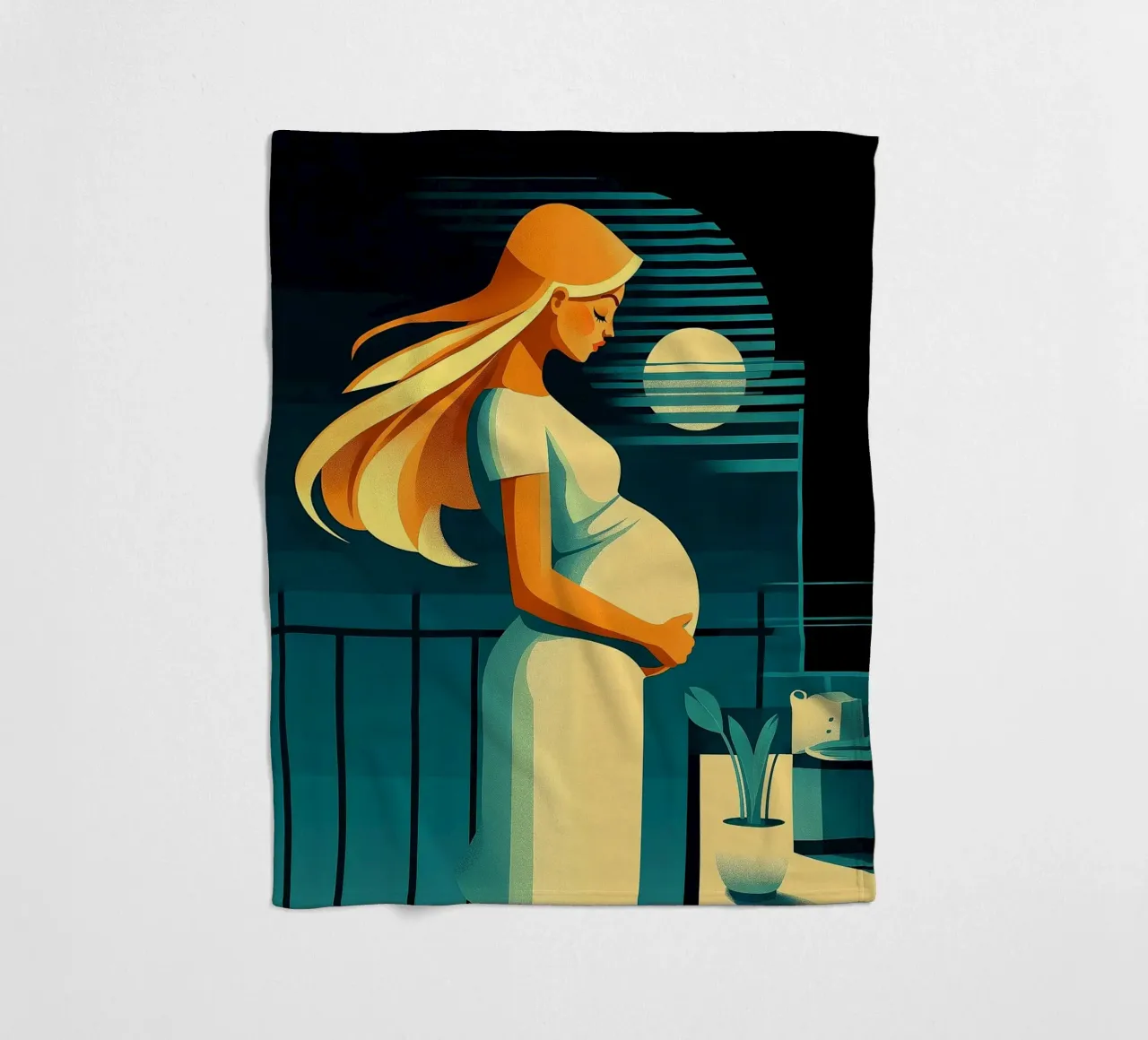 Abstract baby belly fleece blanket by Synthaira