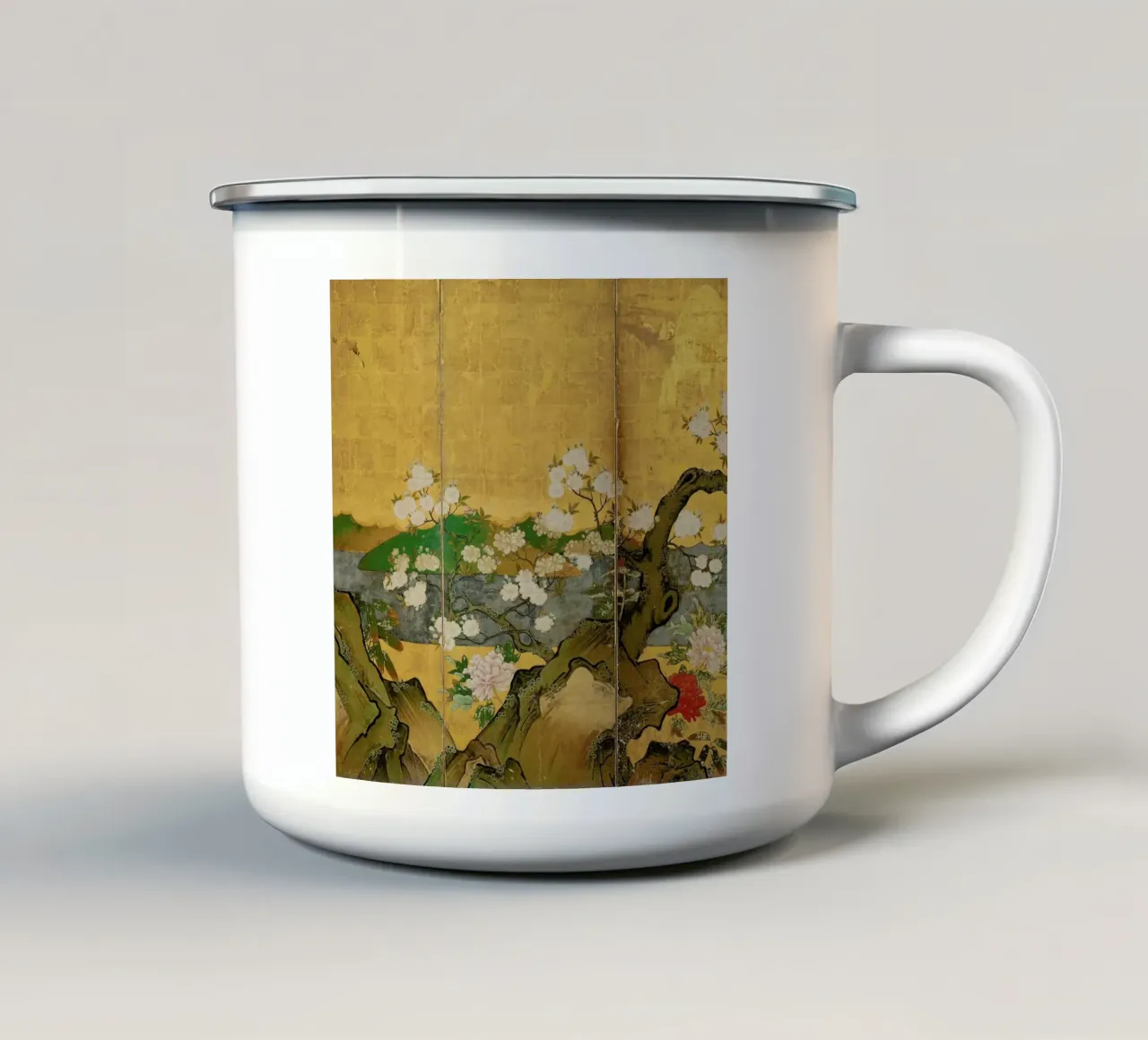 Flowers in a Landscape tazza in smalto da ARTOTHEK