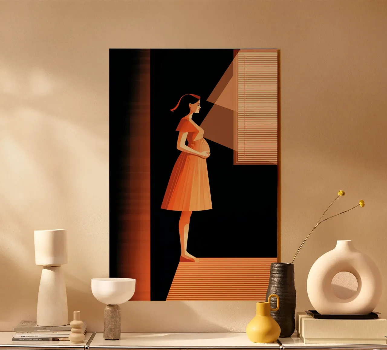 Pregnant woman at a window plexiglass da Synthaira
