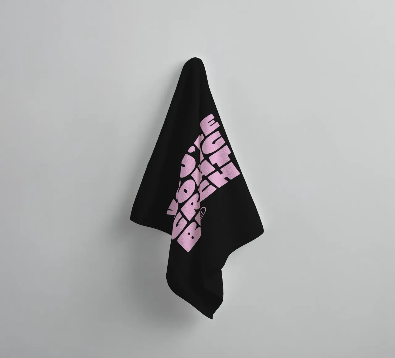You're Doing Great Bitch Sassy Typography Print Pink & Black towel by THE MOTIVATED TYPE