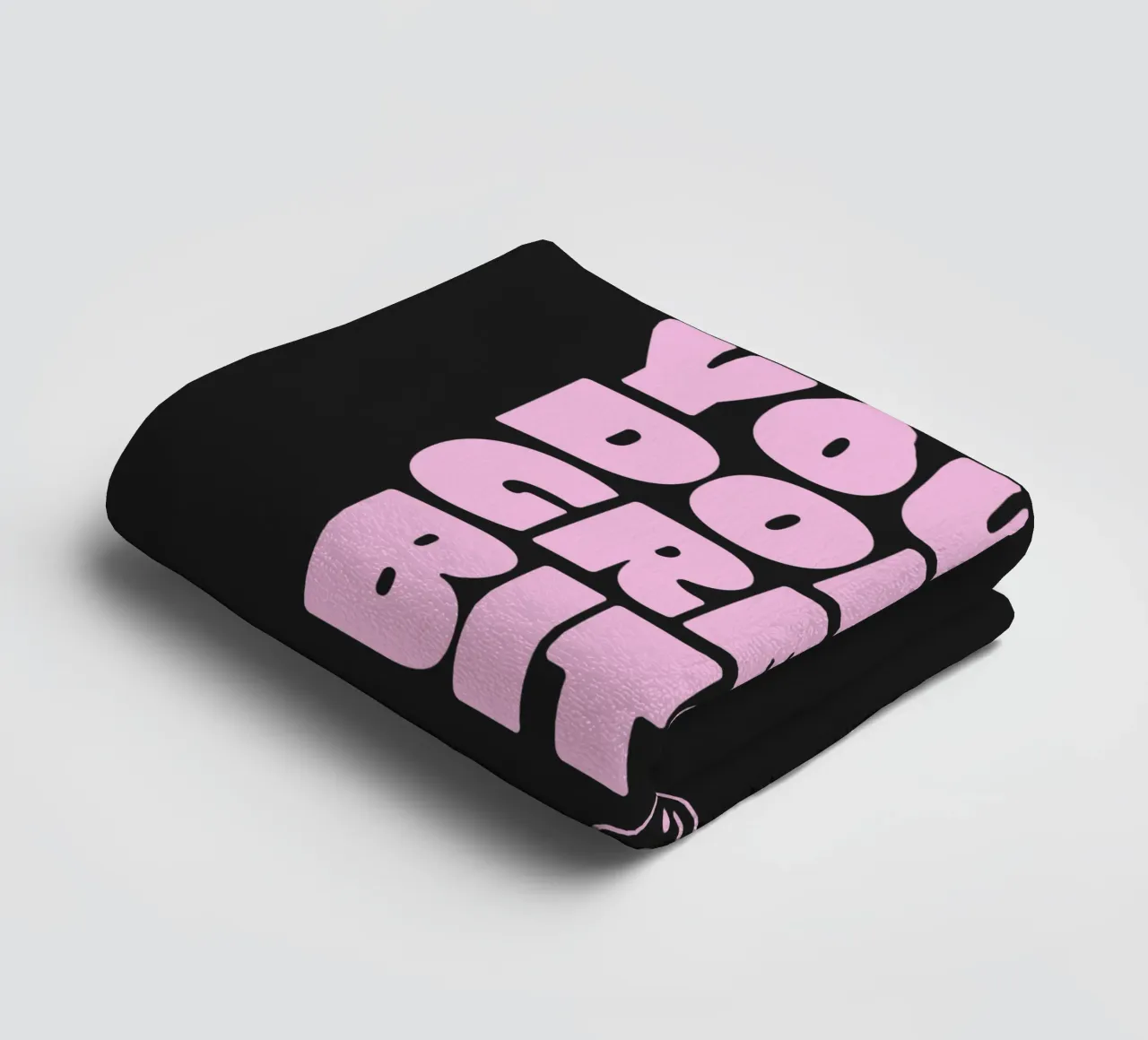 You're Doing Great Bitch Sassy Typography Print Pink & Black towel by THE MOTIVATED TYPE