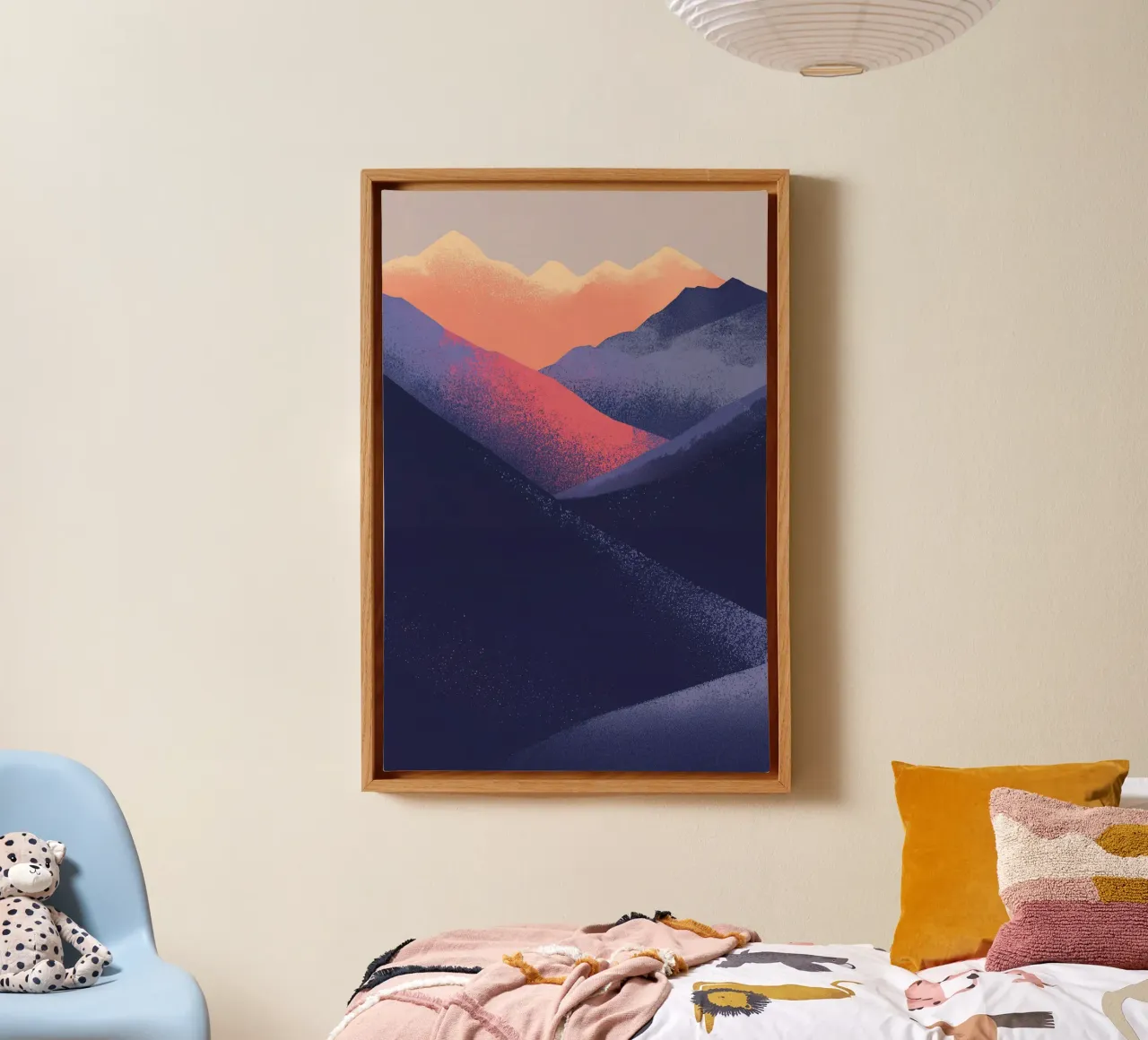 Montagne Blu tela con Cornice a cassetta da Synthaira