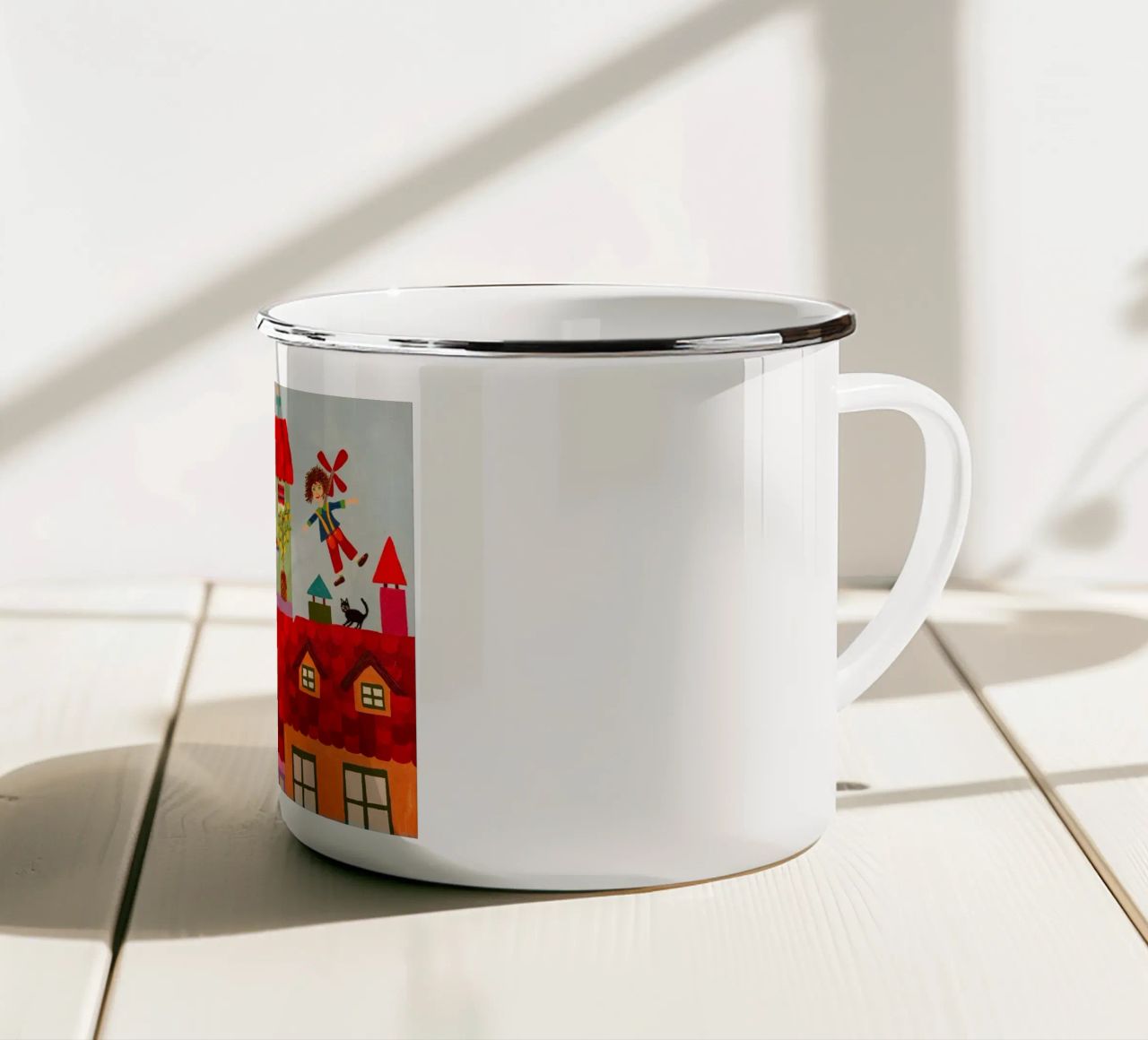 Karlsson sul tetto tazza in smalto da irenissima