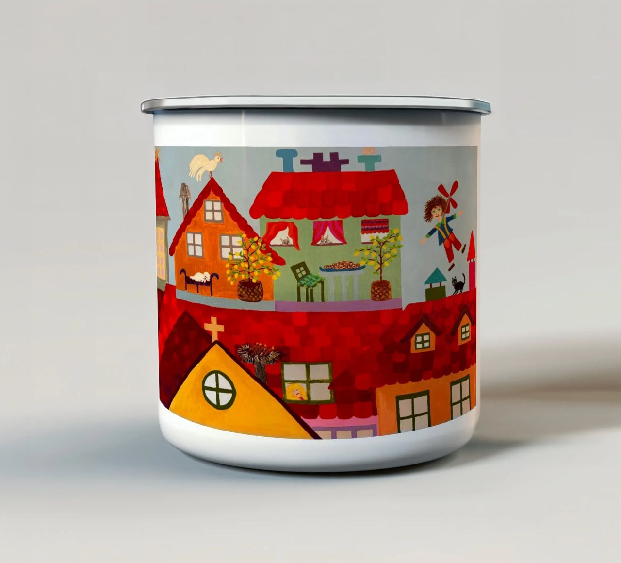 Karlsson sul tetto tazza in smalto da irenissima