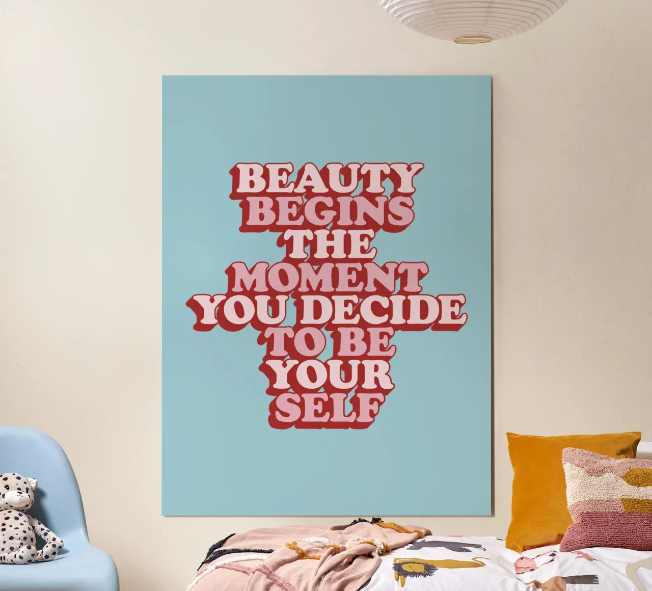 Schönheit beginnt in dem Moment, in dem du dich entscheidest, du selbst zu sein Print Hahnemühle von THE MOTIVATED TYPE