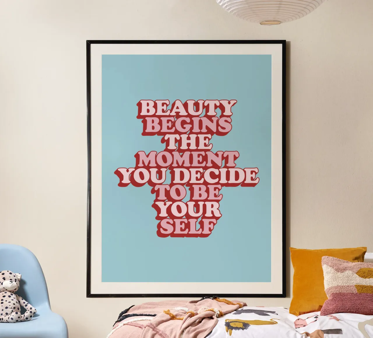 Schönheit beginnt in dem Moment, in dem du dich entscheidest, du selbst zu sein Print Hahnemühle von THE MOTIVATED TYPE