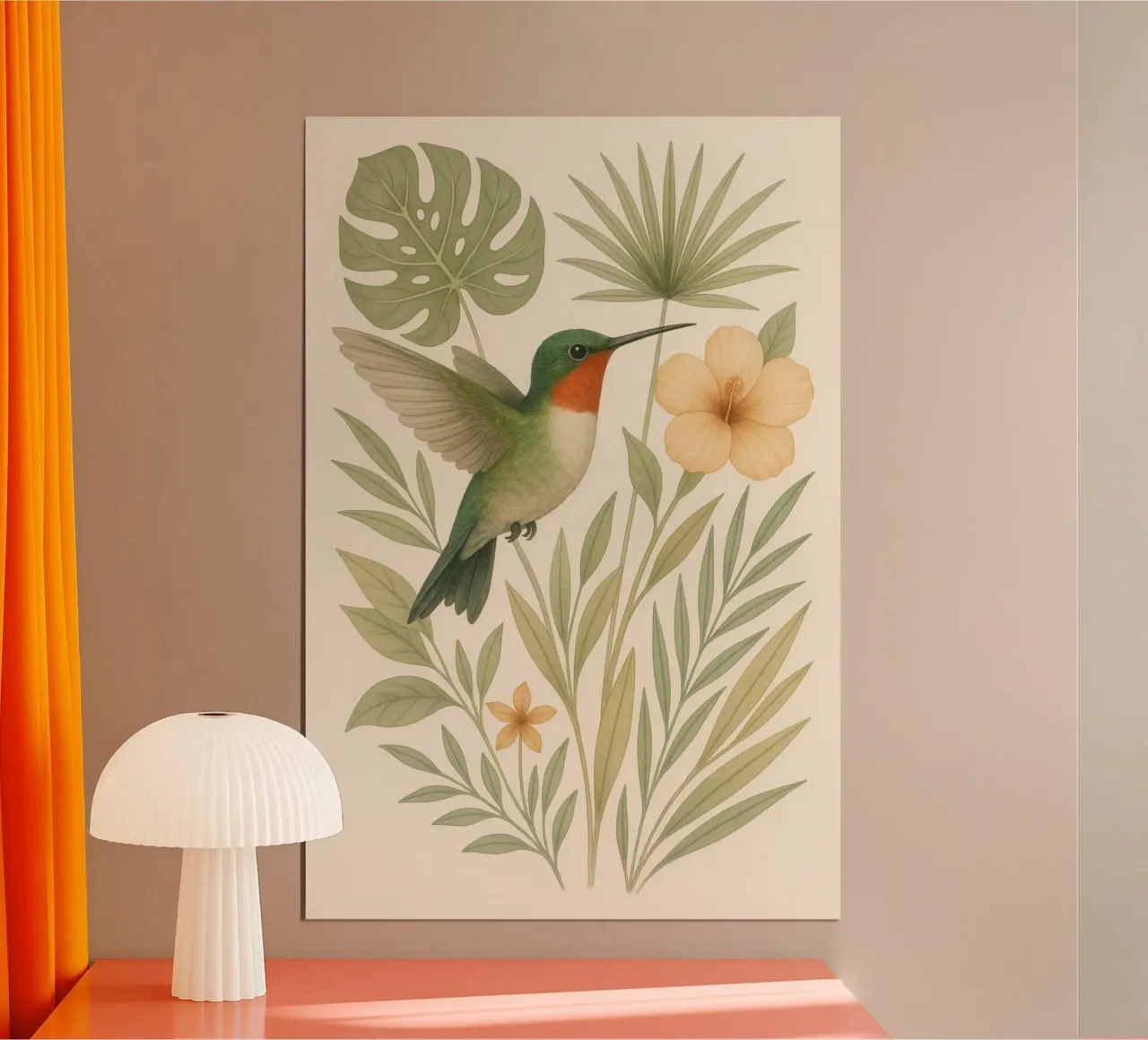 Tropical Kolibri Bird poster con telaio in legno da Studio M
