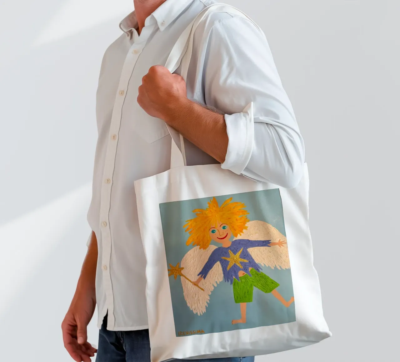 L'angelo Cédric borsa in juta da irenissima