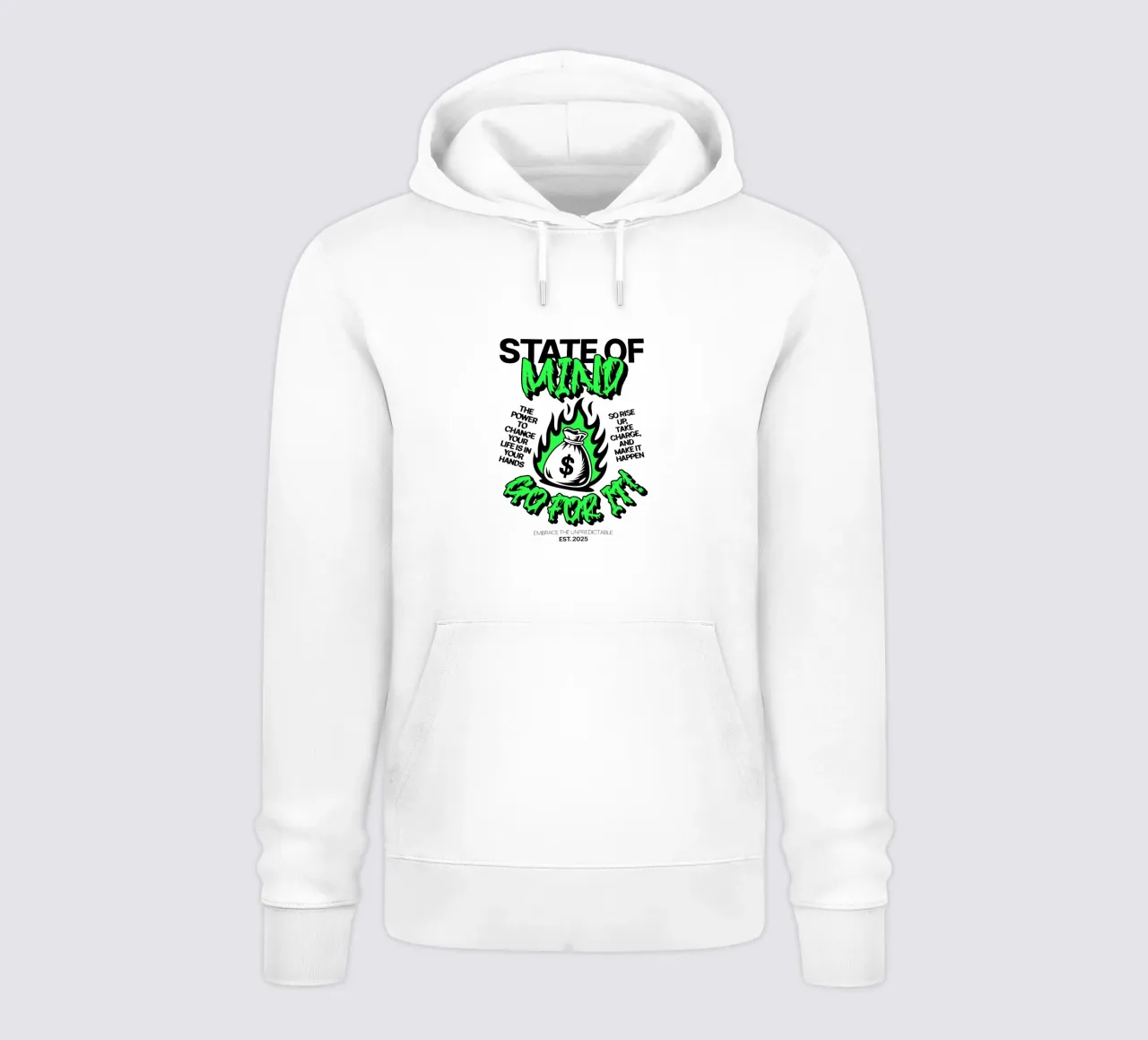 State of Mind felpa con cappuccio da artelevenstudio