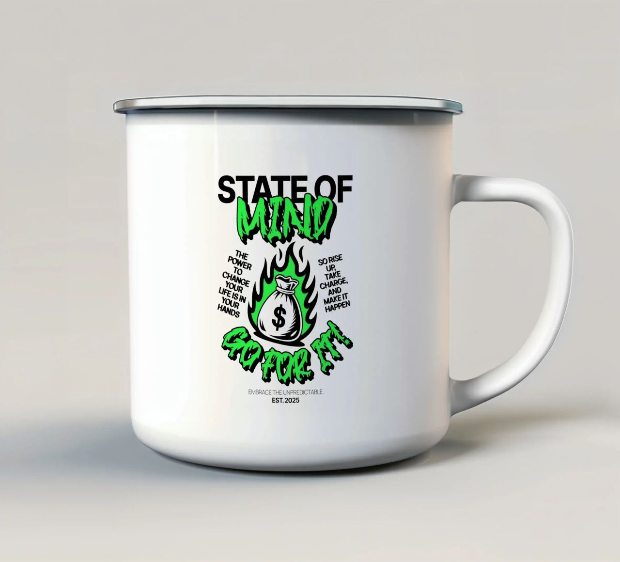 State of Mind tazza in smalto da artelevenstudio