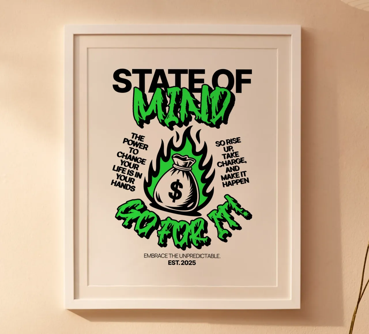 State of Mind poster con telaio in legno da artelevenstudio