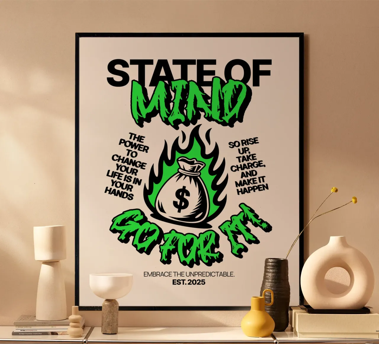 State of Mind poster con telaio in legno da artelevenstudio
