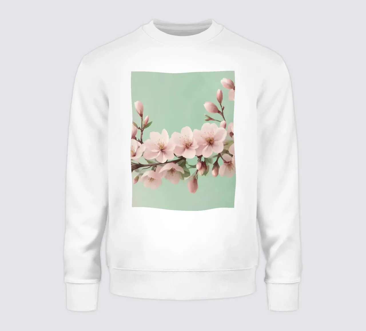 Bellissimo ramo di fiori di ciliegio con delicati fiori rosa felpa da DesignDoodle