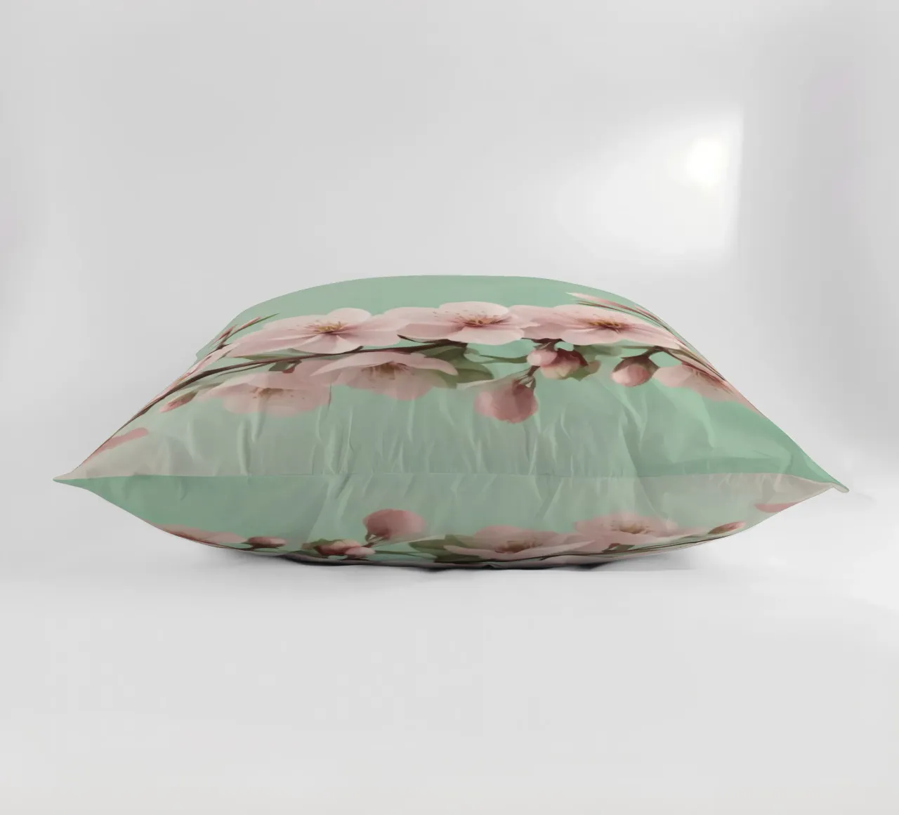 Beautiful cherry blossom branch with delicate pink flowers decorative cushion by DesignDoodle
