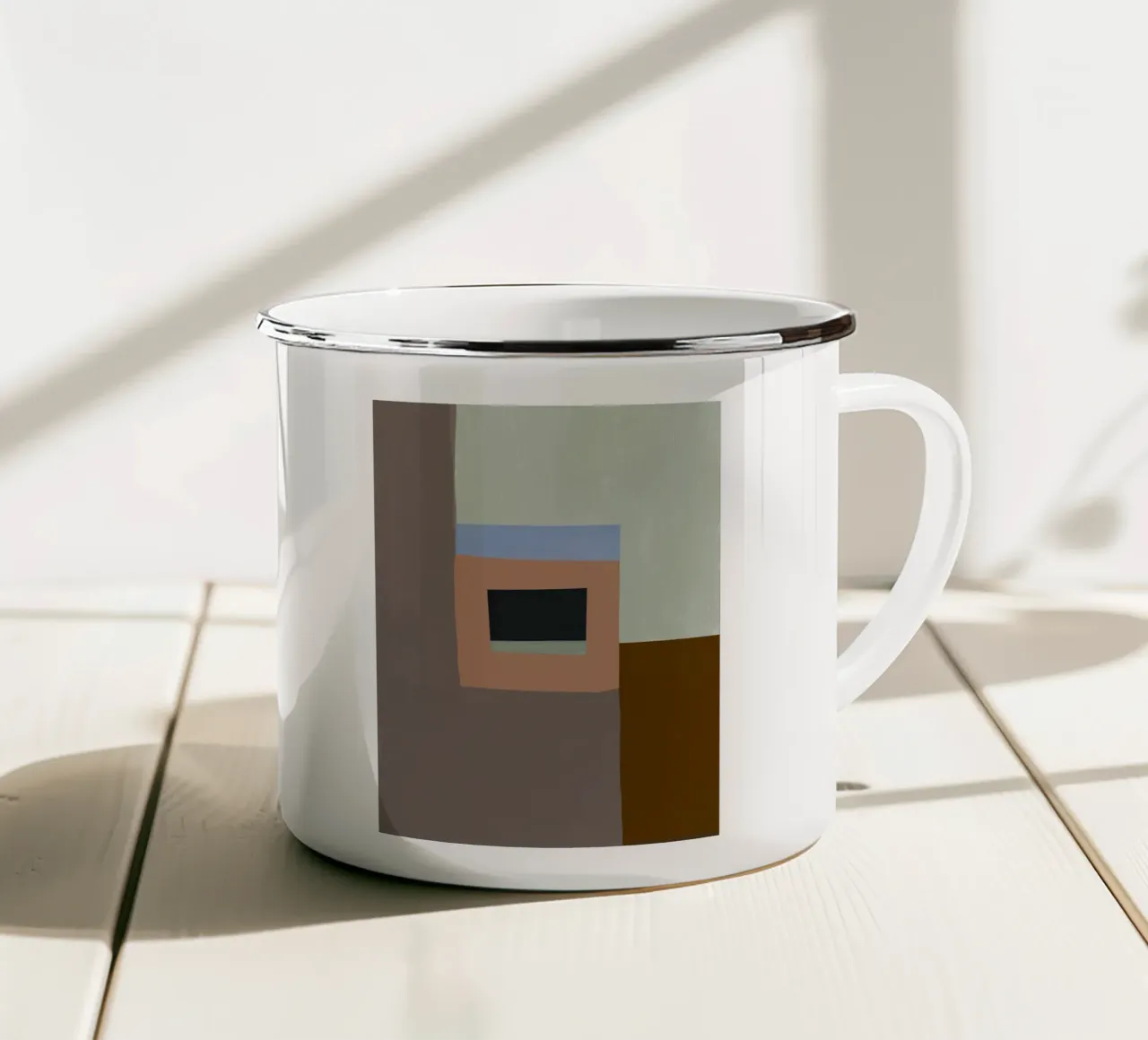Collage minimale di mattoni 06 tazza in smalto da Little Dean
