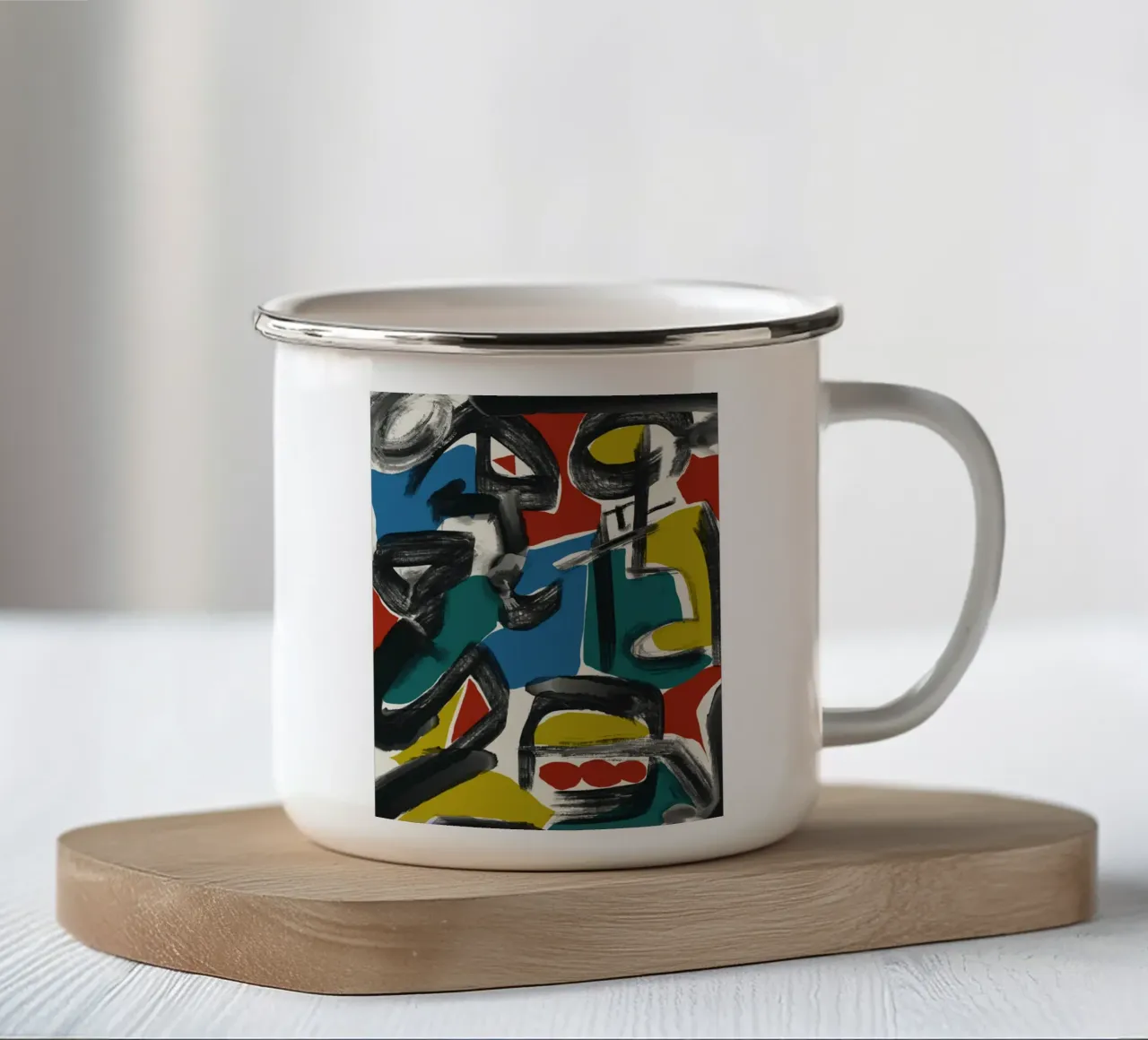 Astratto massimalista 02 tazza in smalto da Little Dean