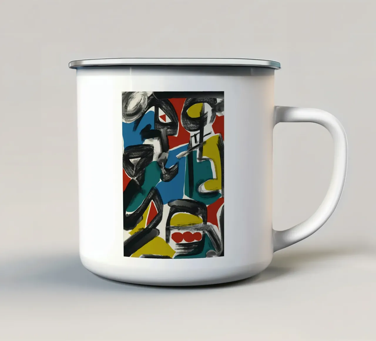 Astratto massimalista 02 tazza in smalto da Little Dean