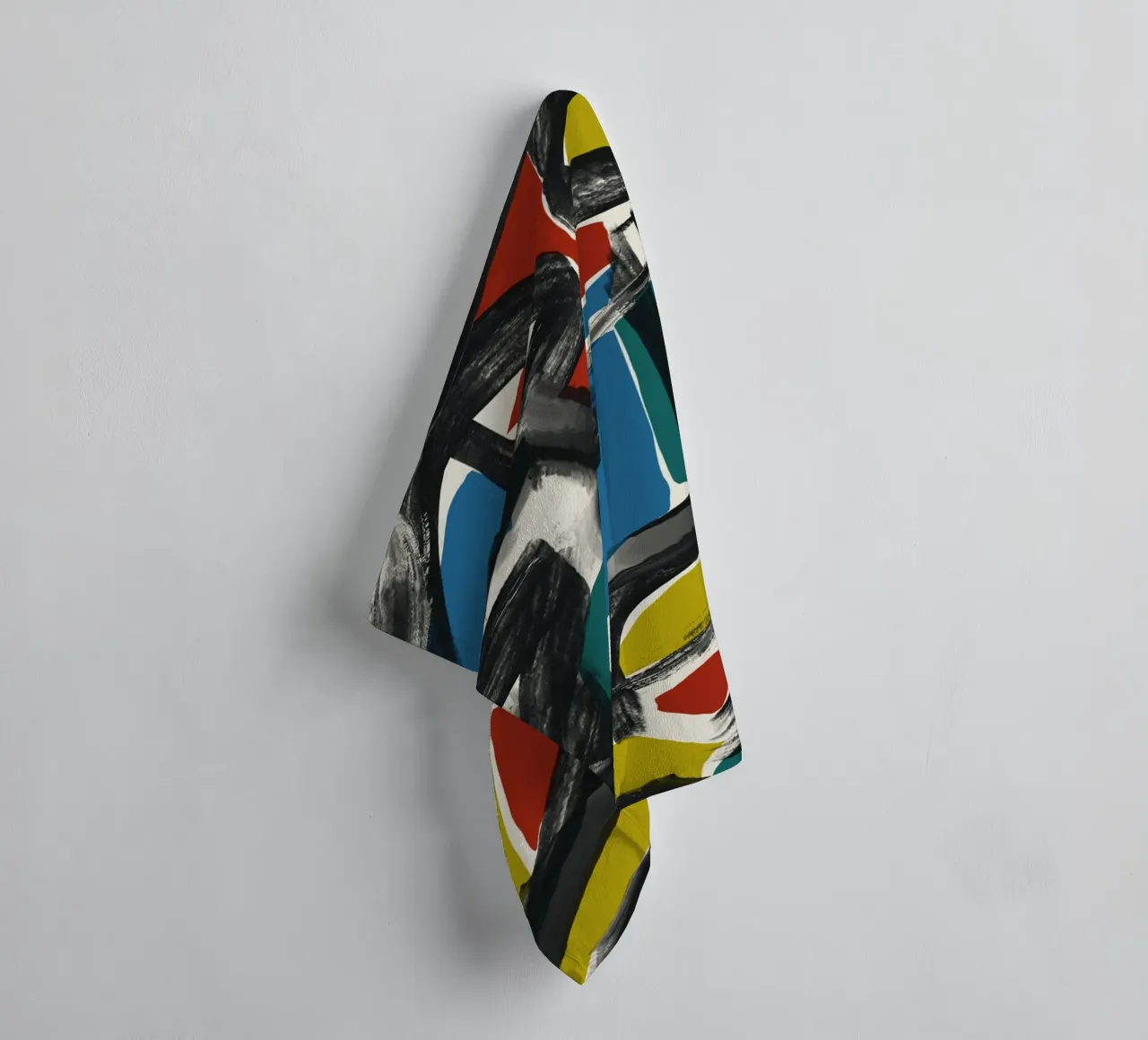 Maximalistisch abstract 02 badhanddoek van Little Dean
