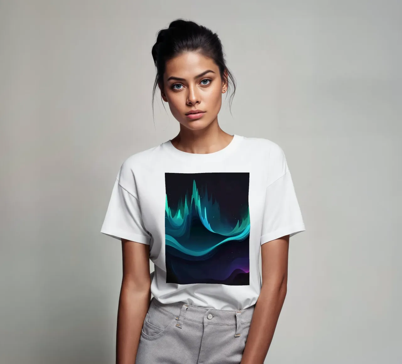 Colorful abstract wave patterns representing sound frequency t-shirt by DesignDoodle