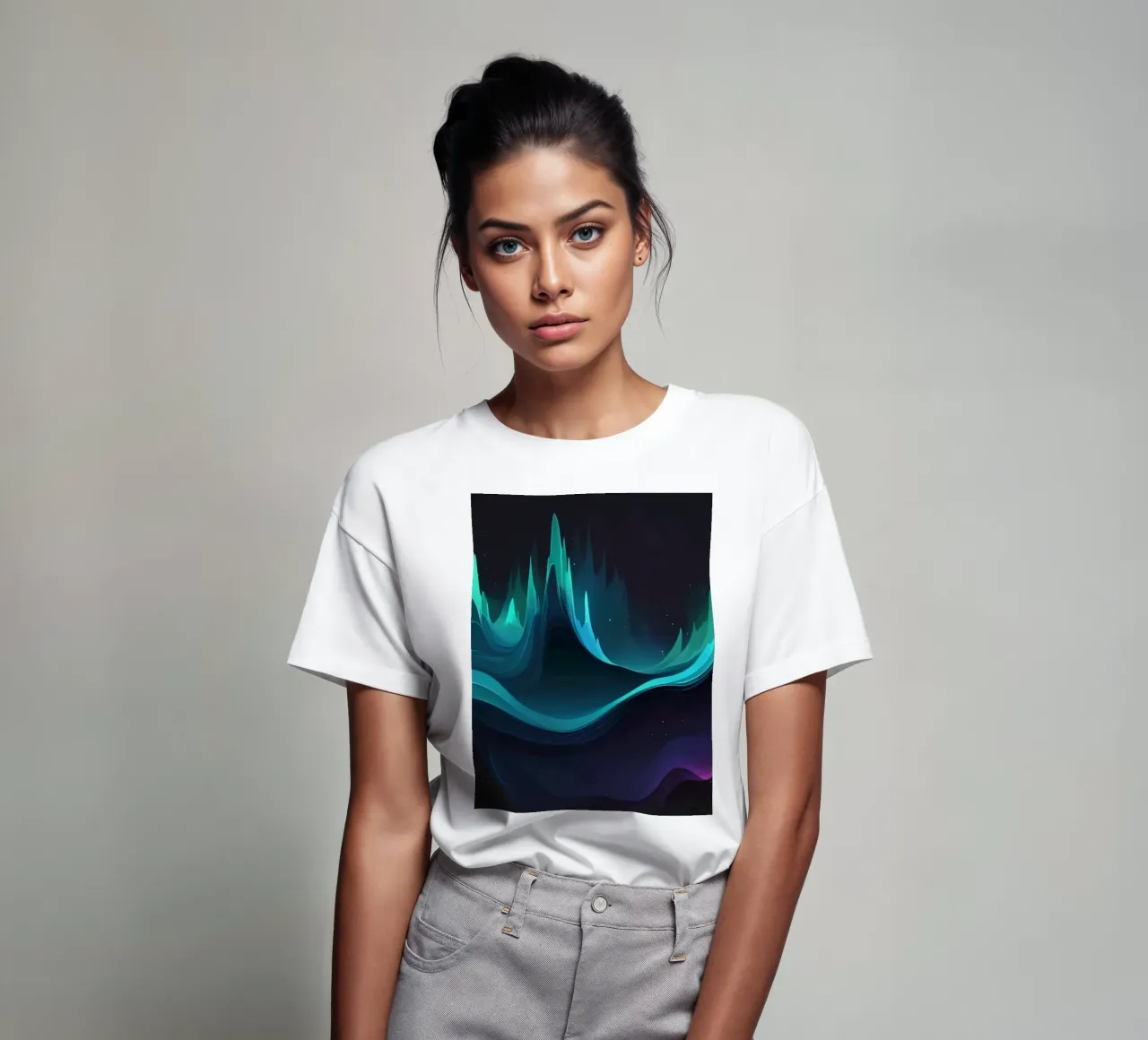 Modelli di onde astratte colorate che rappresentano la frequenza del suono t-shirt da DesignDoodle