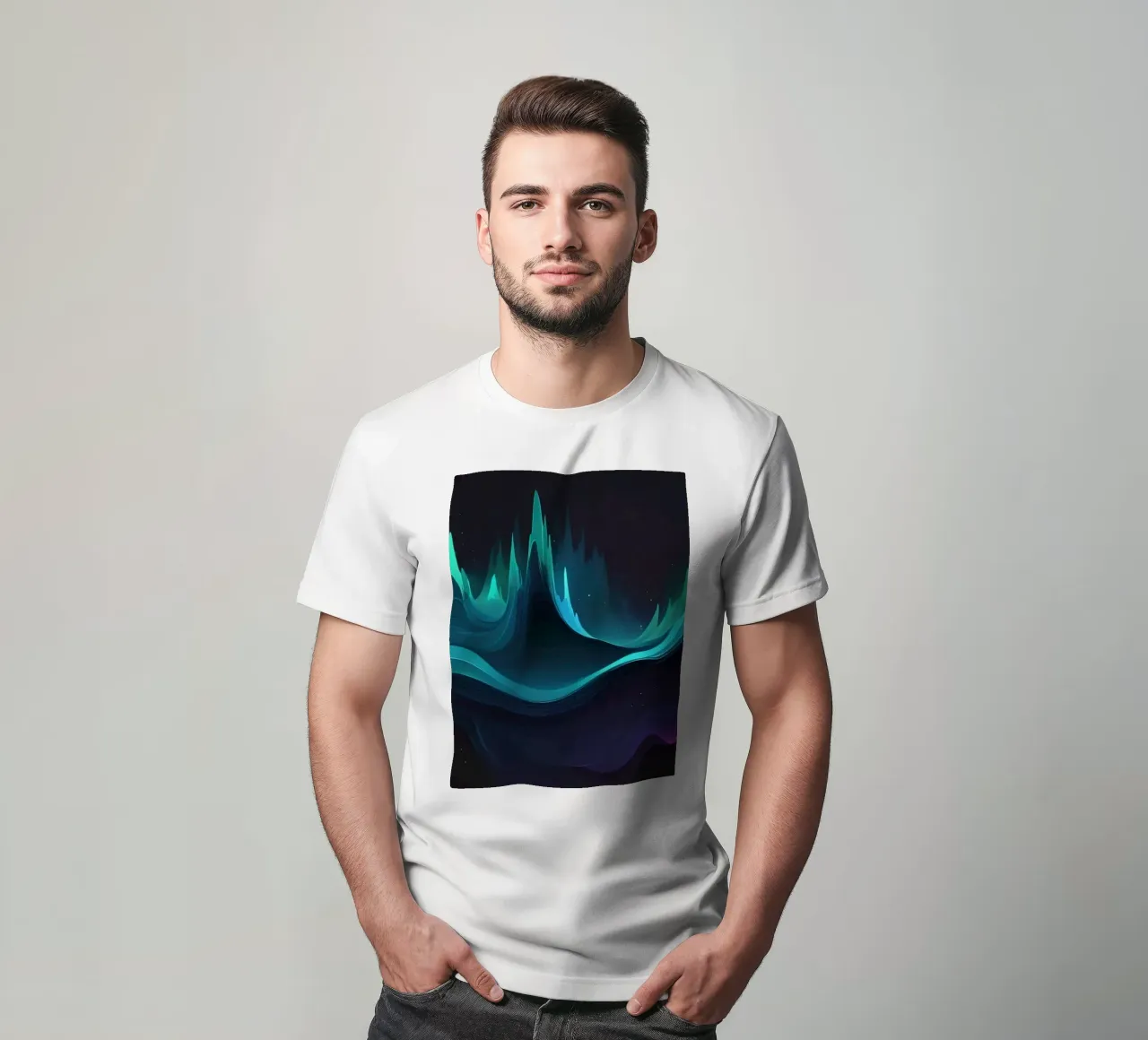 Colorful abstract wave patterns representing sound frequency t-shirt by DesignDoodle