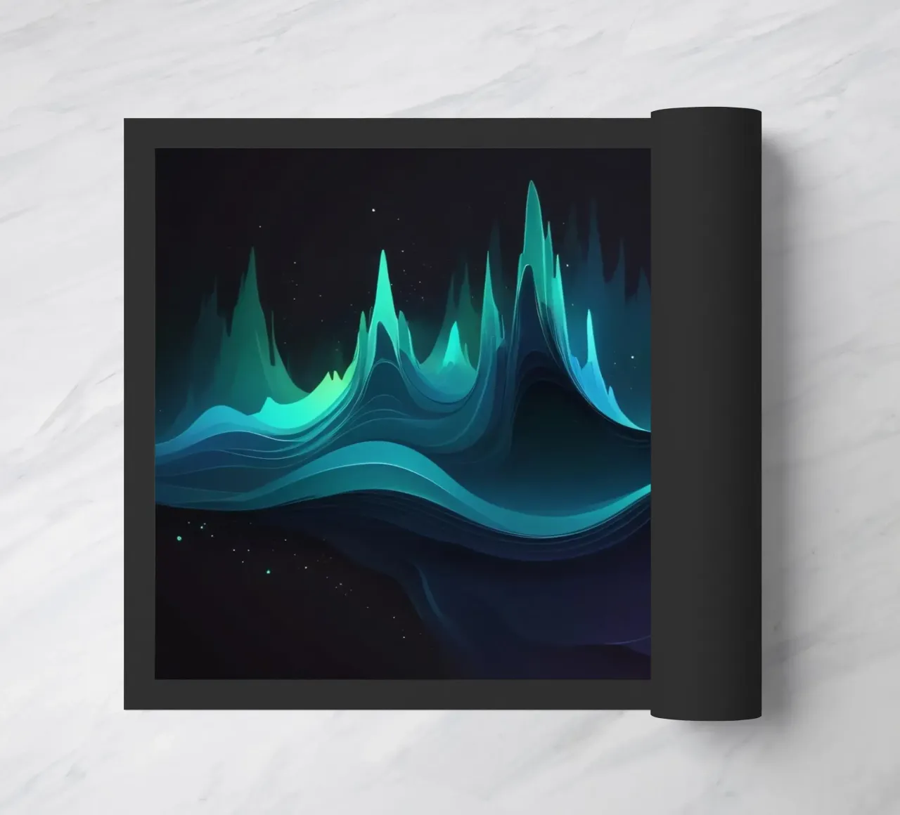 Colorful abstract wave patterns representing sound frequency doormat by DesignDoodle