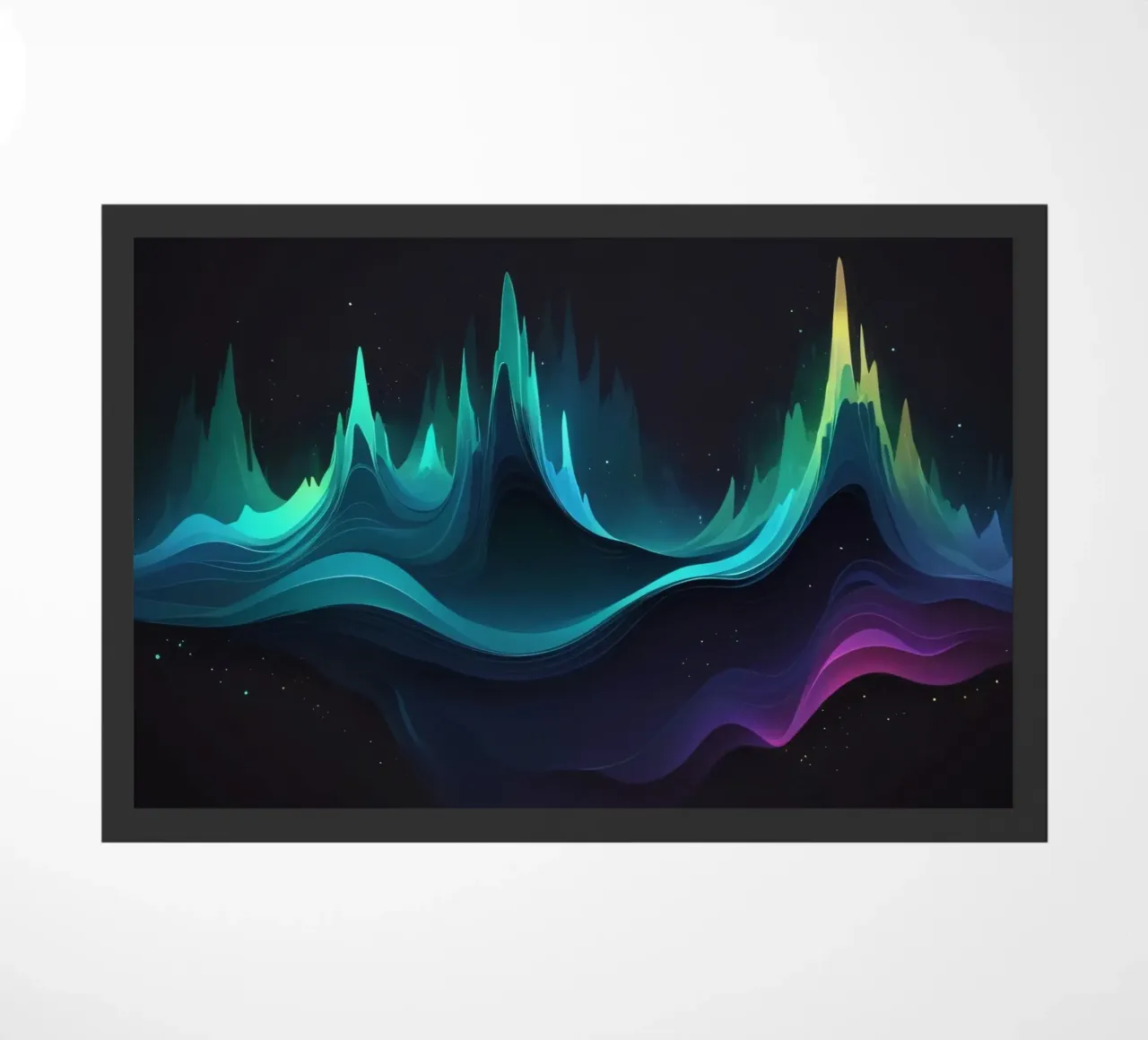 Colorful abstract wave patterns representing sound frequency doormat by DesignDoodle
