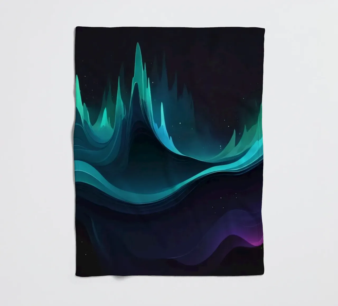 Colorful abstract wave patterns representing sound frequency fleece blanket by DesignDoodle