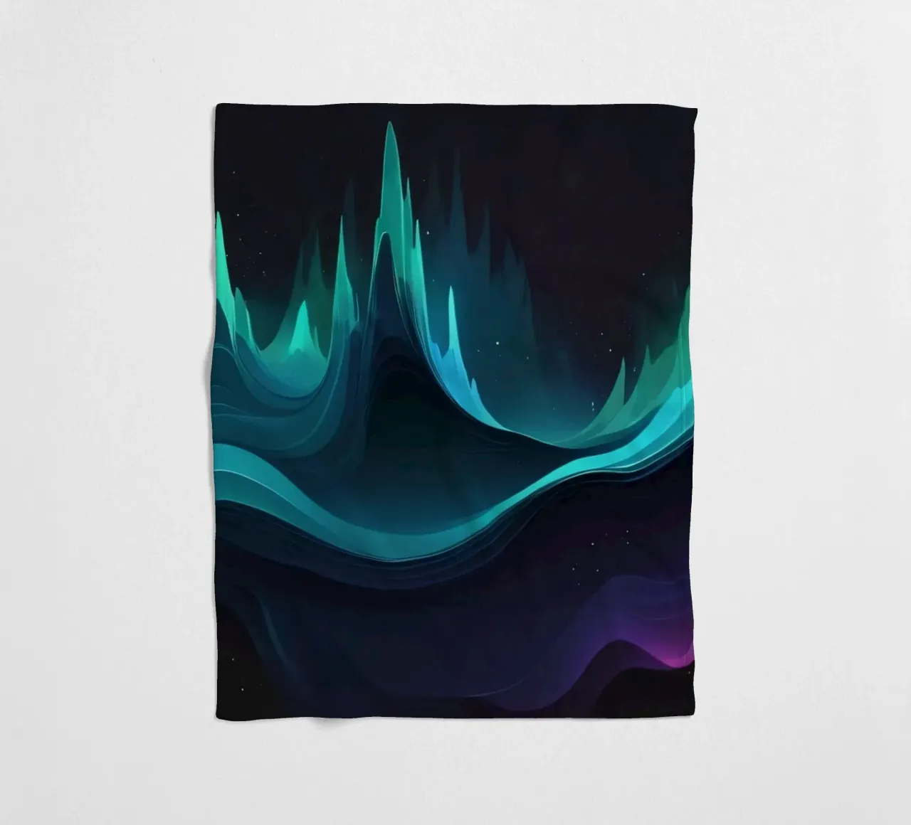 Colorful abstract wave patterns representing sound frequency fleece blanket by DesignDoodle