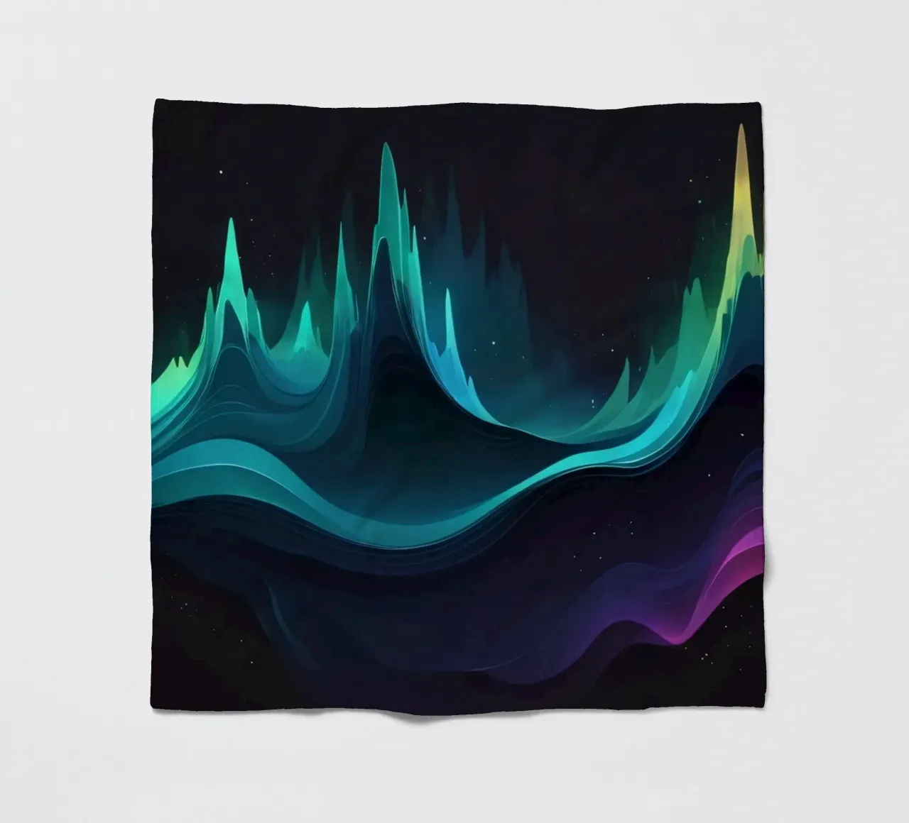 Colorful abstract wave patterns representing sound frequency fleece blanket by DesignDoodle