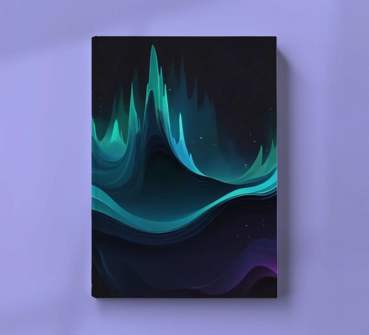 Colorful abstract wave patterns representing sound frequency notebook by DesignDoodle