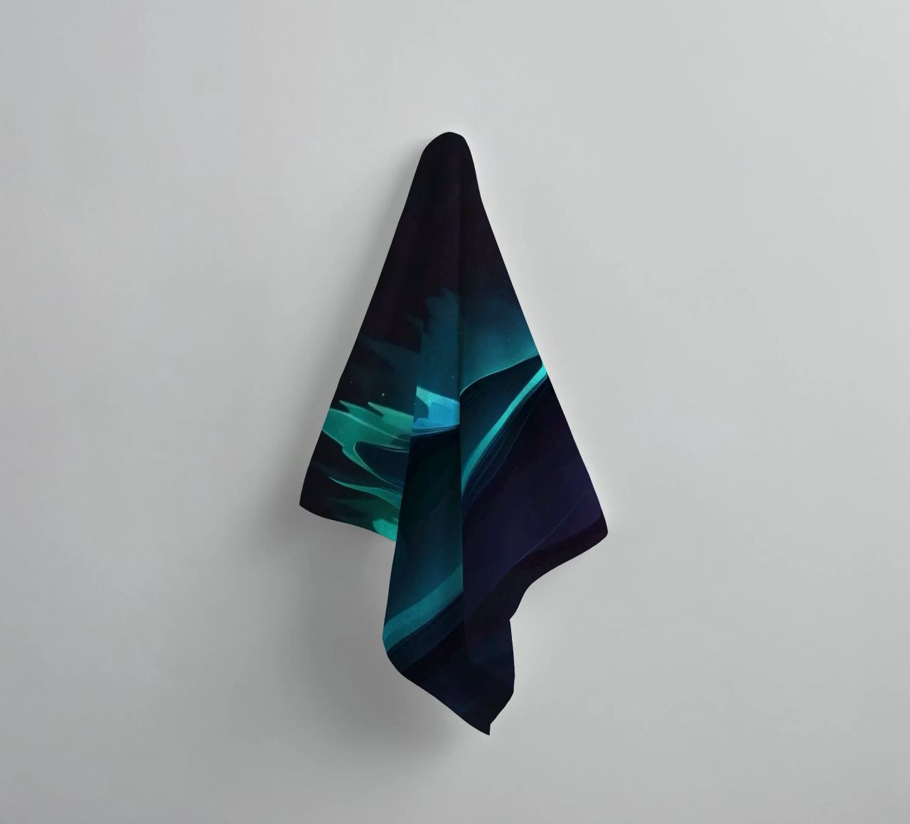 Colorful abstract wave patterns representing sound frequency towel by DesignDoodle