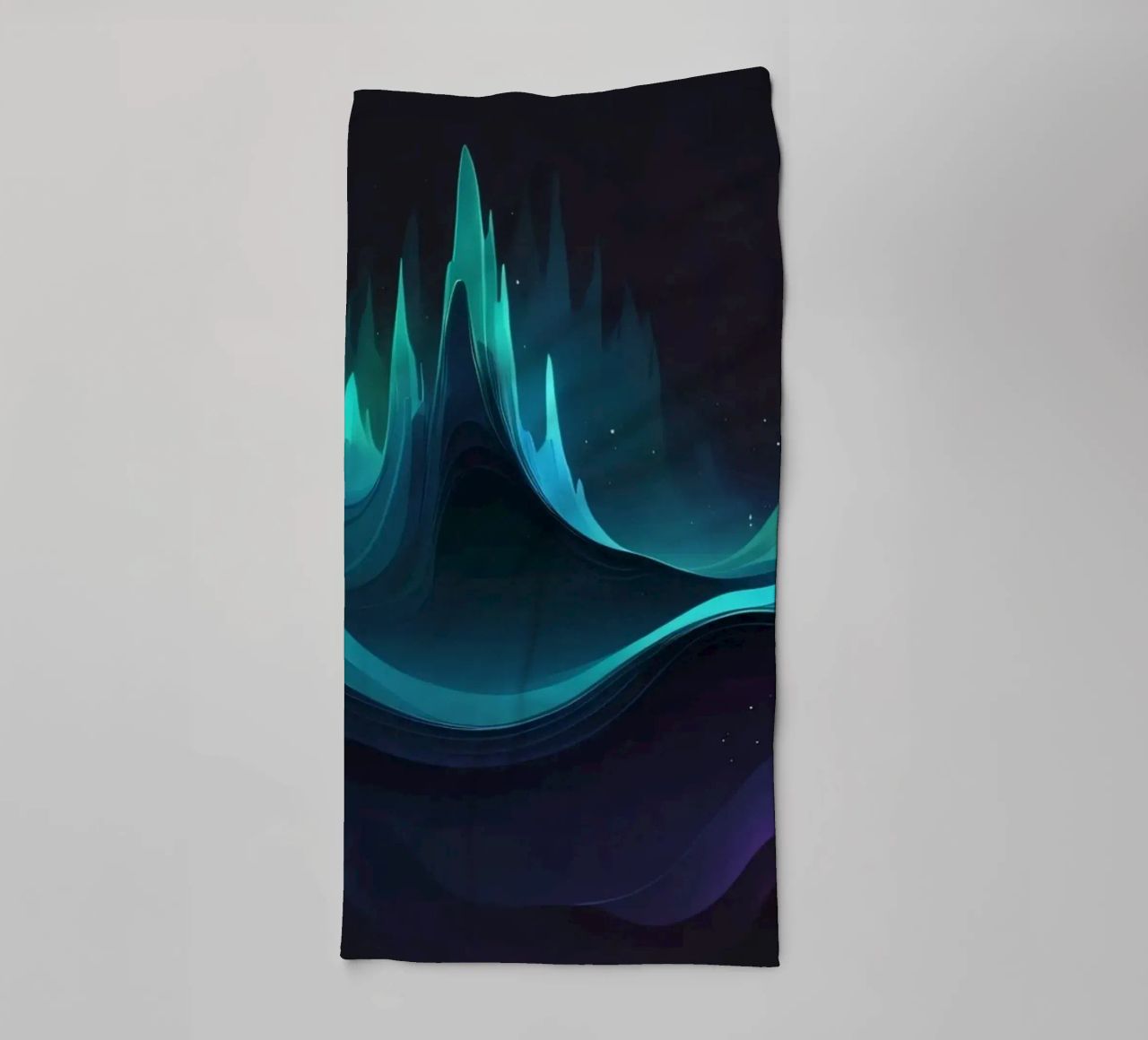 Colorful abstract wave patterns representing sound frequency towel by DesignDoodle