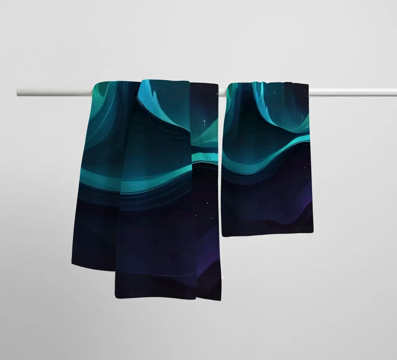 Modelli di onde astratte colorate che rappresentano la frequenza del suono asciugamano da bagno da DesignDoodle