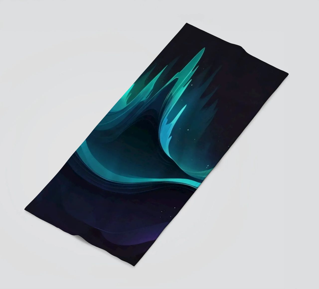 Colorful abstract wave patterns representing sound frequency beach towel by DesignDoodle