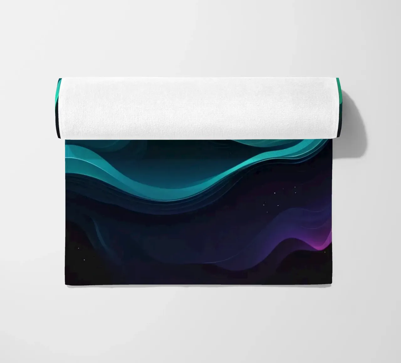 Patrones de ondas abstractas de colores que representan la frecuencia del sonido toalla de playa de DesignDoodle