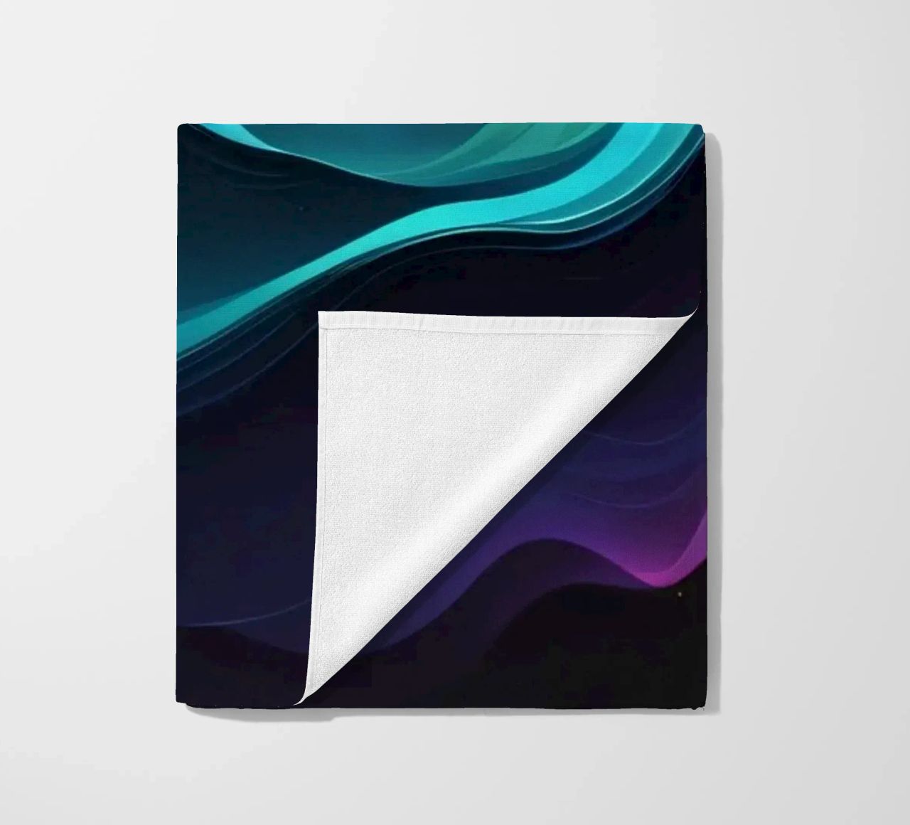 Colorful abstract wave patterns representing sound frequency beach towel by DesignDoodle