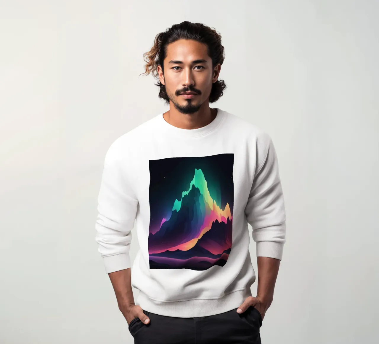 Vibrante paesaggio montano al crepuscolo con cime colorate felpa da DesignDoodle