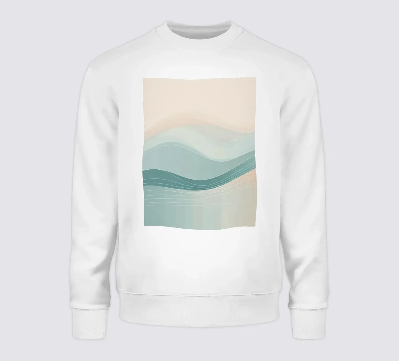 Soft waves of color blend harmoniously in an abstract design sweatshirt by DesignDoodle