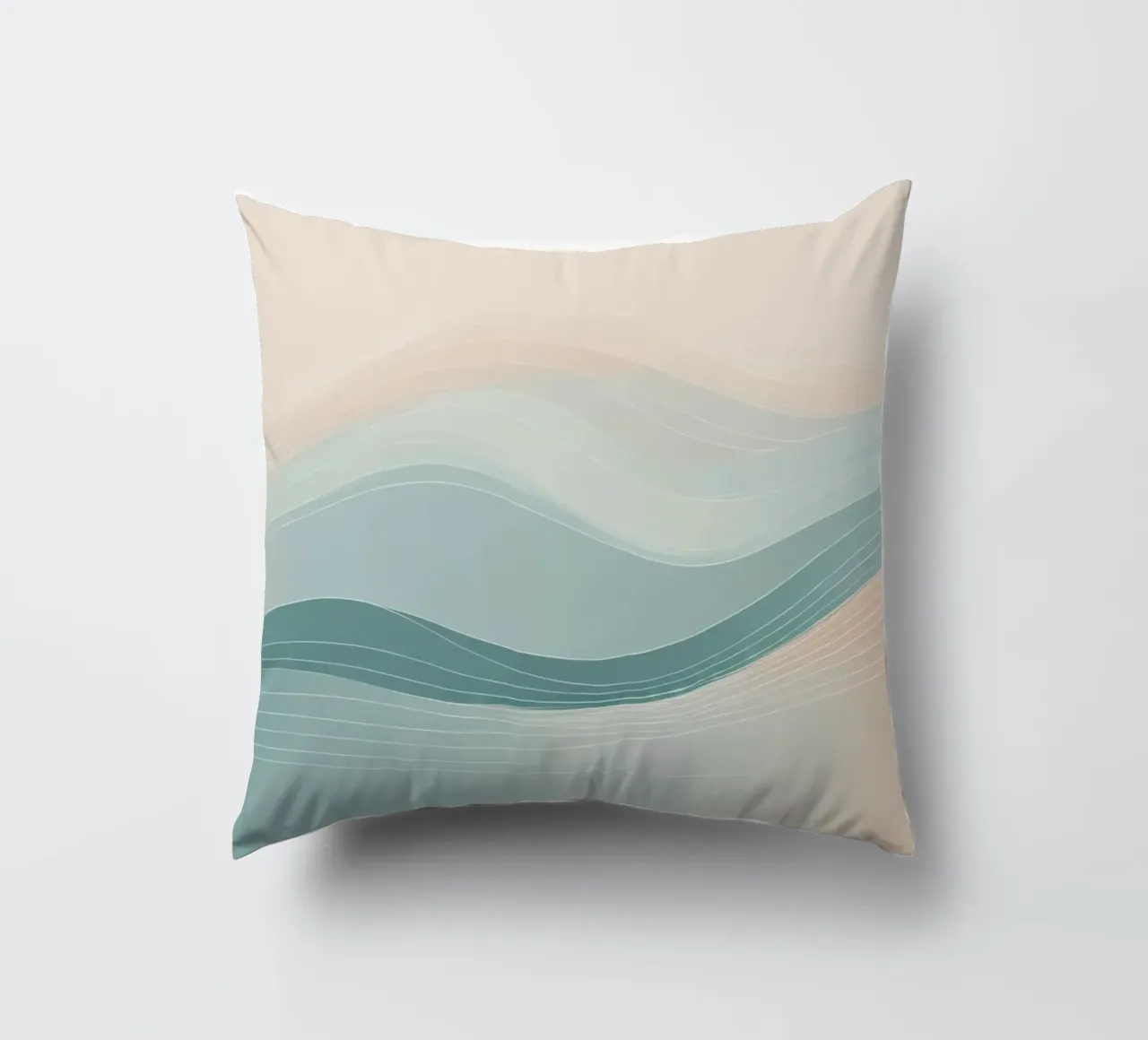 De douces vagues de couleurs se mélangent harmonieusement dans un motif abstrait. coussin de DesignDoodle