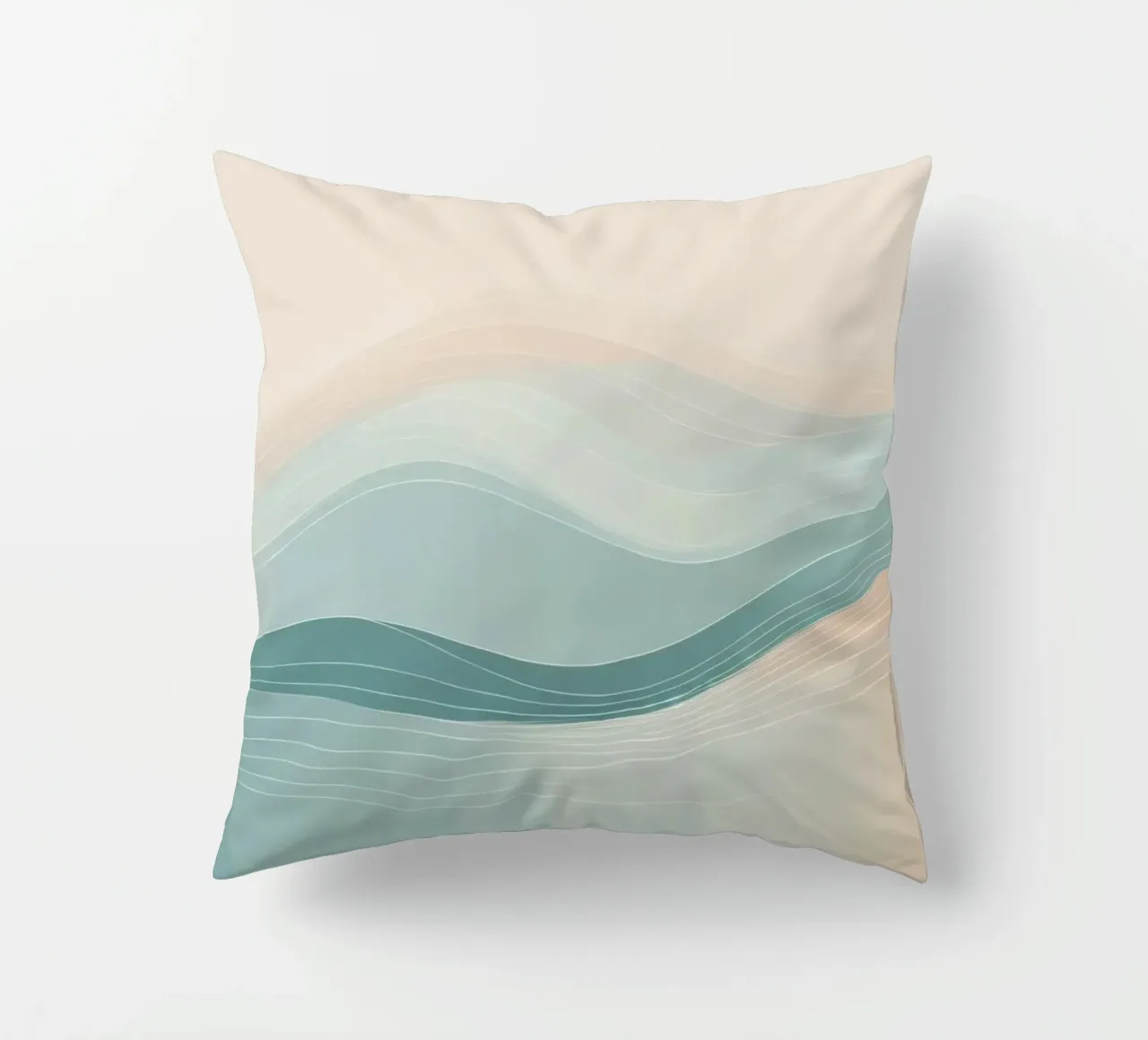 De douces vagues de couleurs se mélangent harmonieusement dans un motif abstrait. coussin de DesignDoodle