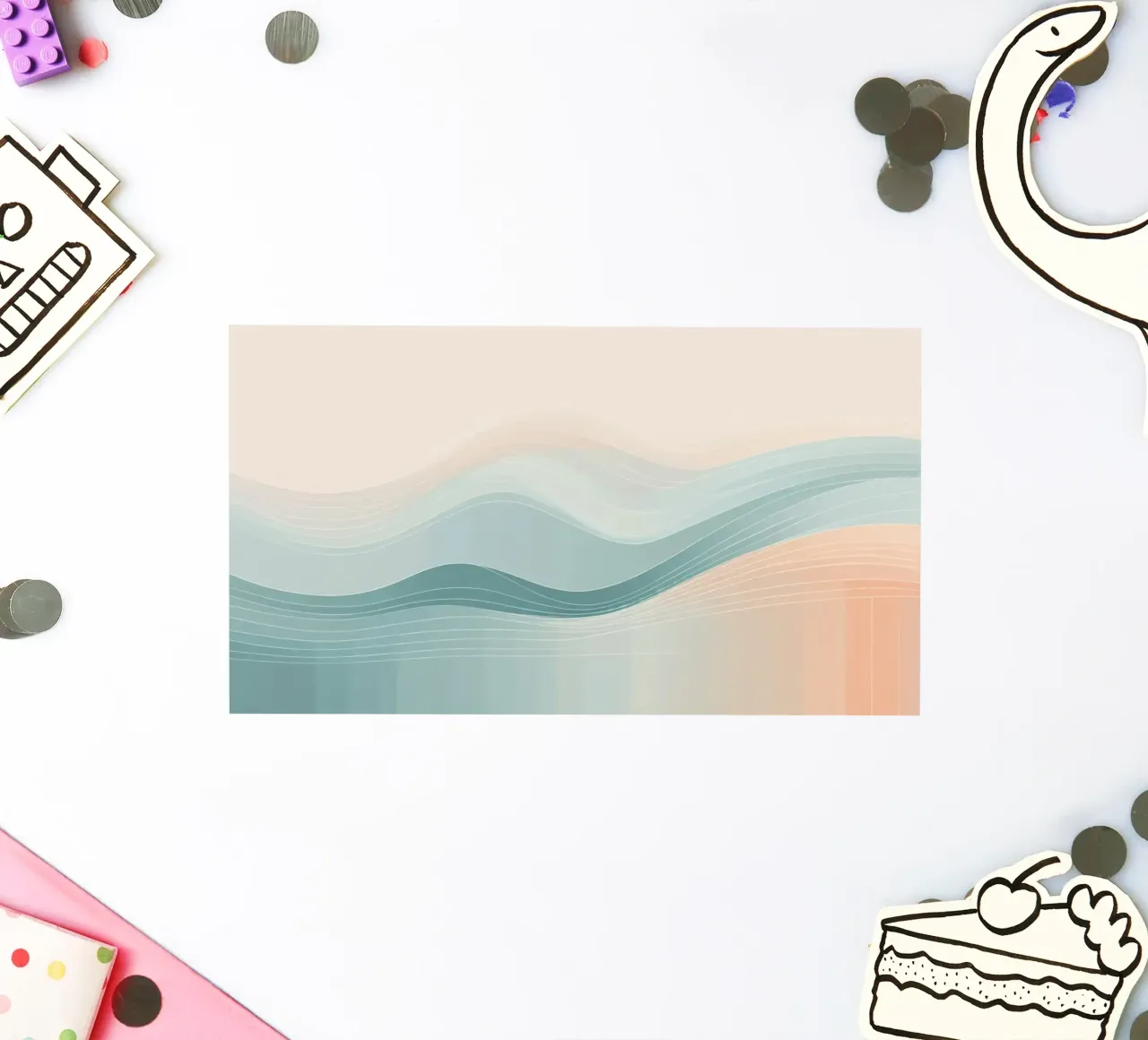 Soft waves of color blend harmoniously in an abstract design sticker by DesignDoodle
