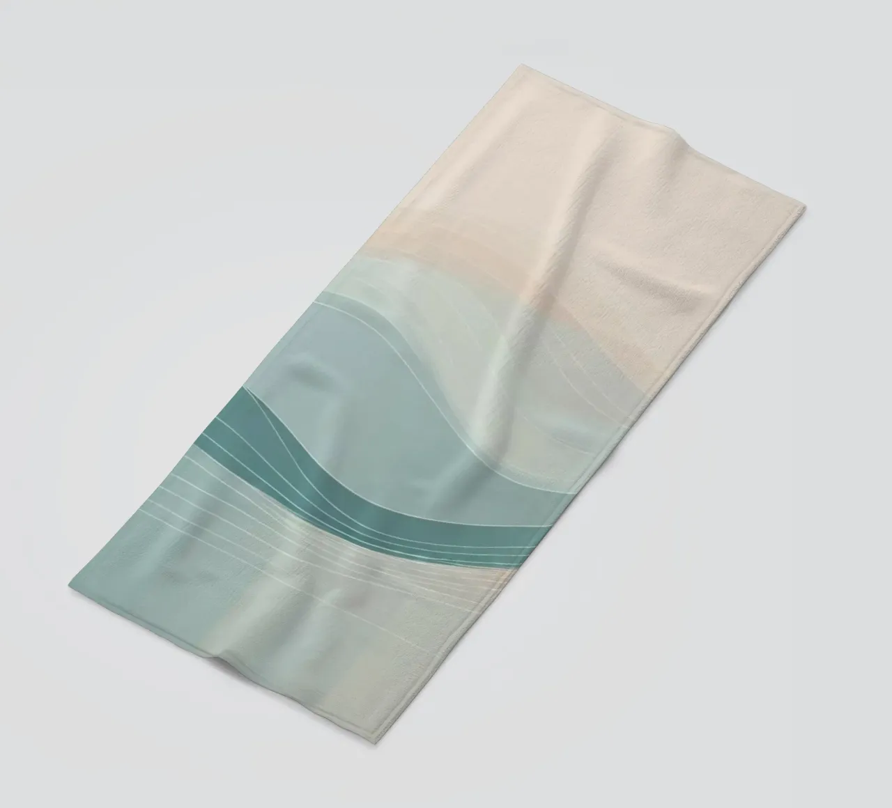 Soft waves of color blend harmoniously in an abstract design beach towel by DesignDoodle